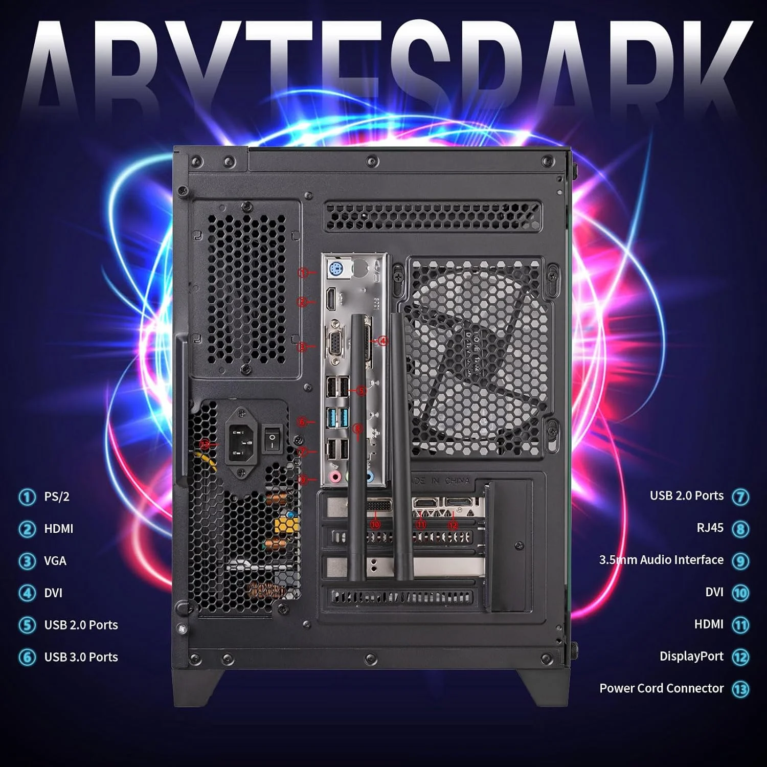 کامپیوتر رومیزی گیمینگ اسمبل شده، پردازنده Intel Core i7 (تا 3.9 گیگاهرتز)، کارت گرافیک GTX1660Super با 6 گیگابایت حافظه ویدیویی GDDR6، رم 16 گیگابایتی DDR4، اس اس دی 1 ترابایتی NVME، وای فای 5.0، فن RGB x4، مناسب برای بازی