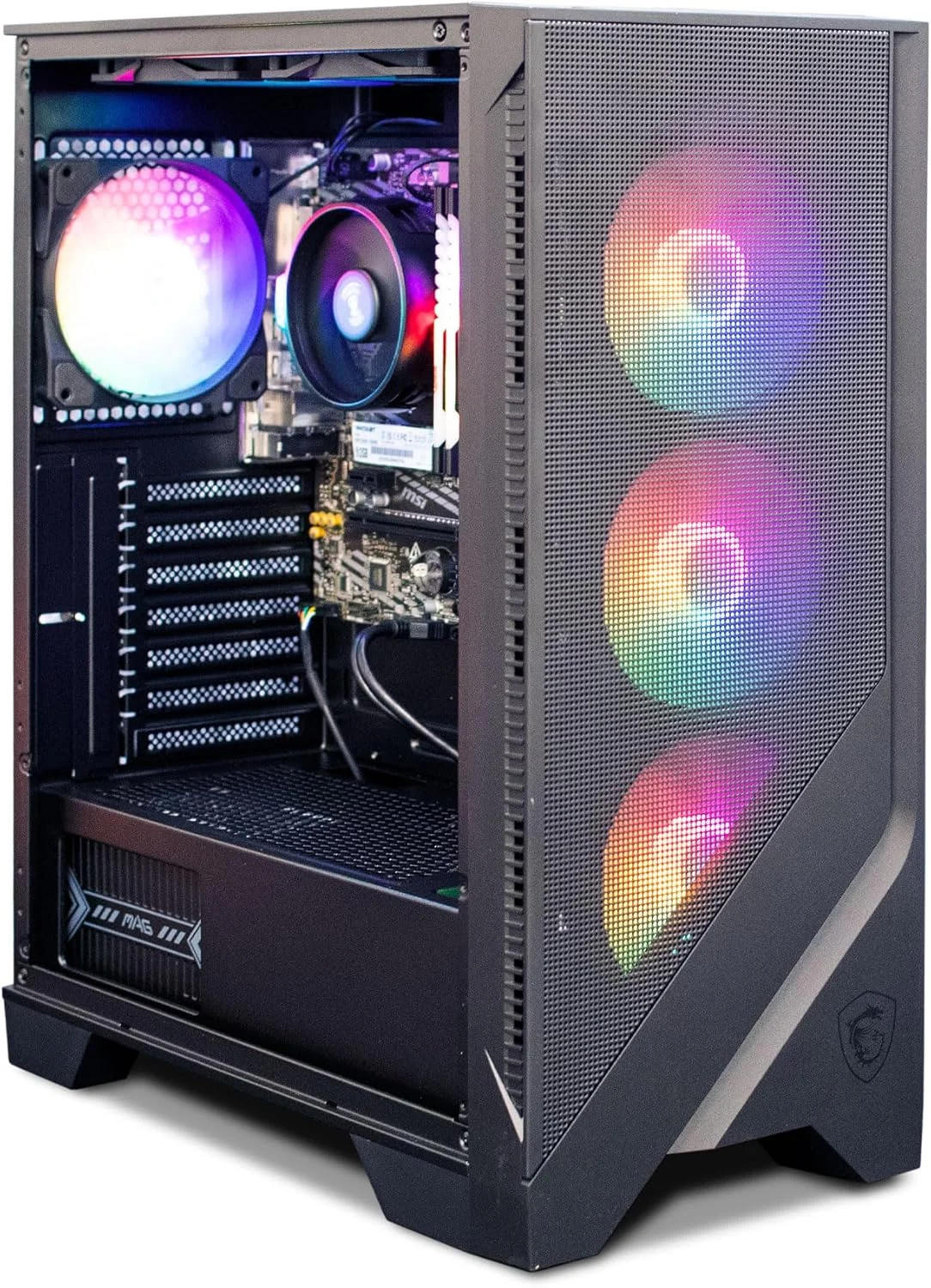 کامپیوتر رومیزی رپتور (AMD Ryzen 7 5700G 4.6GHz NVIDIA، 16GB 2 * 8 GB DDR4 3600، 512Gb M2 NVME SSD، فن های RGB، W11، WiFi Ready، ماوس و کیبورد)