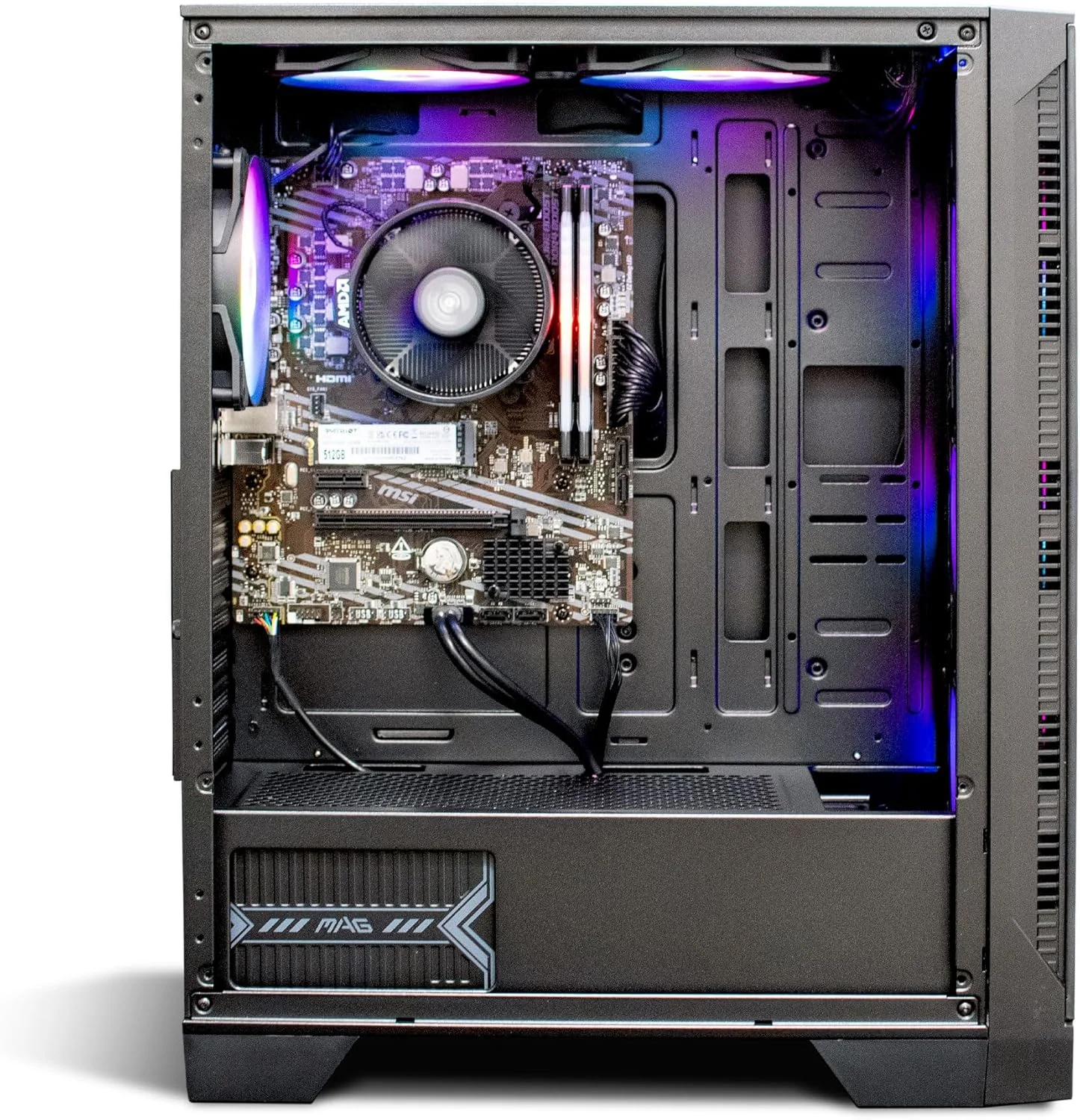 کامپیوتر رومیزی رپتور (AMD Ryzen 7 5700G 4.6GHz NVIDIA، 16GB 2 * 8 GB DDR4 3600، 512Gb M2 NVME SSD، فن های RGB، W11، WiFi Ready، ماوس و کیبورد)
