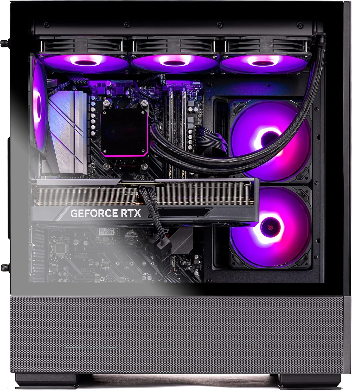 کامپیوتر گیمینگ دسکتاپ Skytech Gaming Azure – پردازنده Intel Core i7 12700F 2.1 GHz، کارت گرافیک NVIDIA RTX 4070 Ti، حافظه SSD NVME 1 ترابایتی، رم 16 گیگابایتی DDR4 3200، منبع تغذیه 750W Gold، خنک کننده مایع 360mm AIO، وای فای 11AC، ویندوز 11 Home 64 بیتی، مشکی