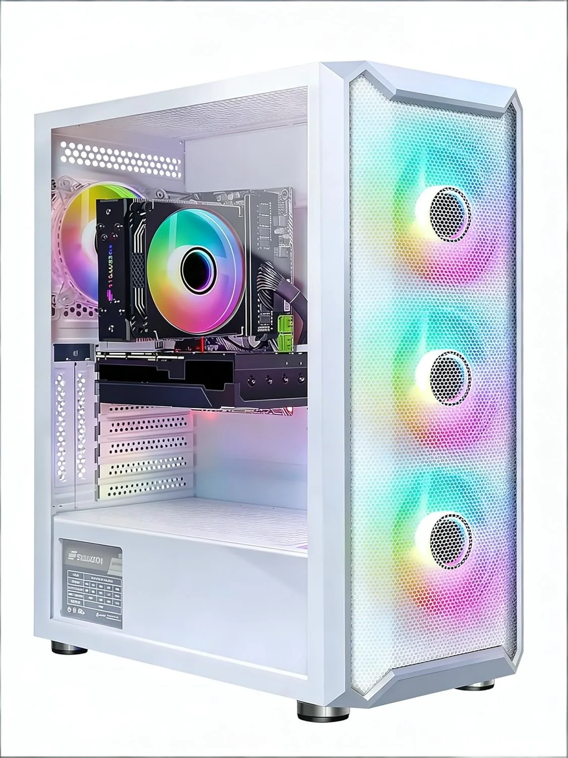کامپیوتر رومیزی گیمینگ STGAubron، پردازنده Intel Core i7-6700 تا 4.0 گیگاهرتز، کارت گرافیک GeForce RTX 3060 Ti 8G، رم 32 گیگابایت DDR4، حافظه SSD 2 ترابایت، WiFi 6، بلوتوث 5.0، فن RGB x 4، ویندوز 11 هوم