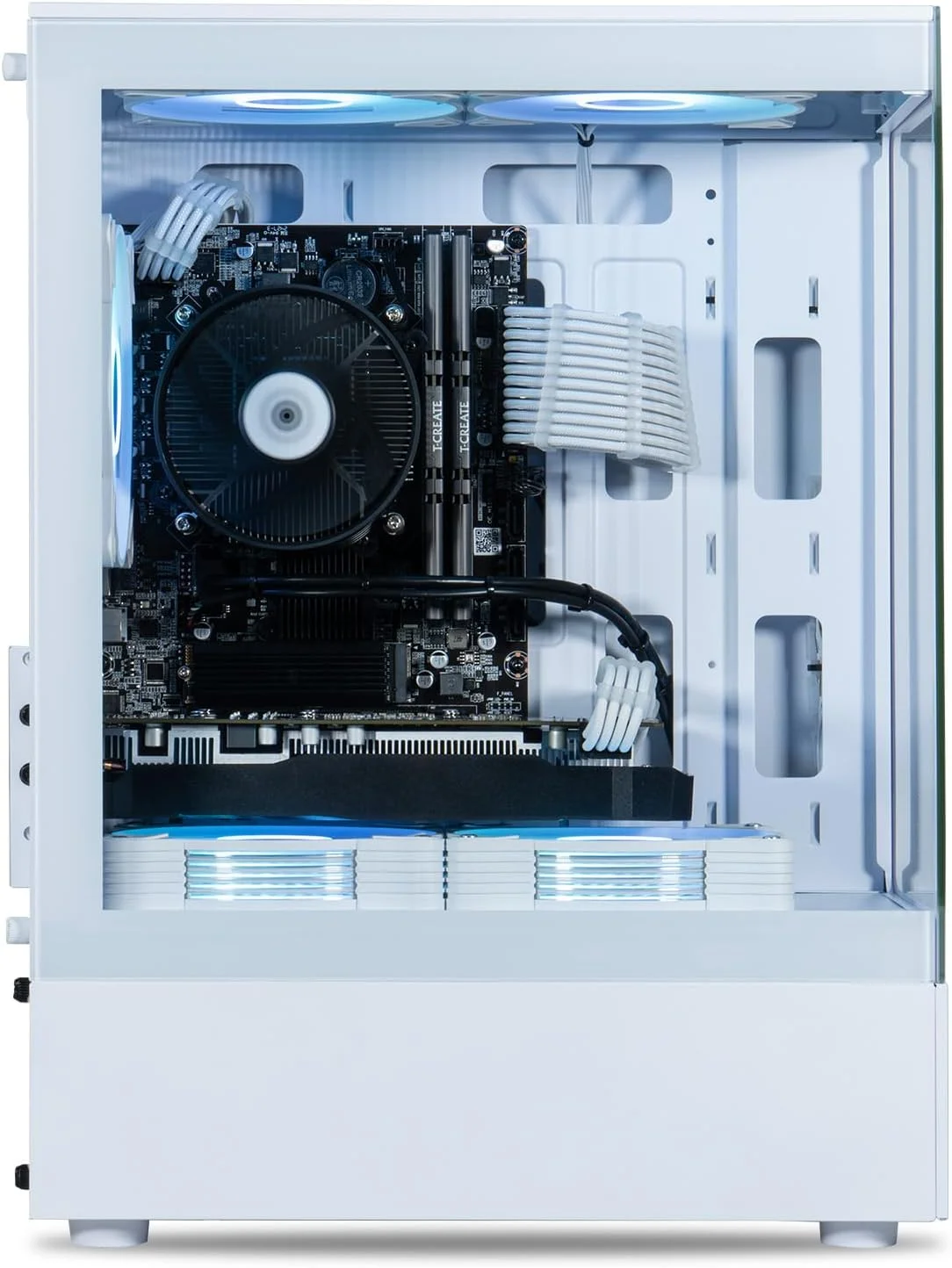 کامپیوتر گیمینگ ViprTech Stryker 1.0 - AMD Ryzen 7 (4.1GHz Turbo)، RX 580 8GB، 32GB DDR4 3200، 1TB NVMe SSD، منبع تغذیه 700W، WiFi BT USB-C، Win 11 Pro، RGB، کامپیوتر رومیزی اسمبل شده، سفید