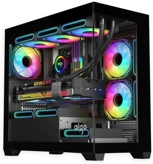 کامپیوتر گیمینگ با خنک کننده مایع | پردازنده Core i7 | رم 16 گیگابایت | حافظه اس اس دی 1 ترابایت NVMe/SATA | کیس RGB سفارشی | انتخاب کارت گرافیک | وای فای 6 | ویندوز 11 پرو | ورک استیشن قدرتمند (CORE I7 + RX 570 OC 8GB GRAPHICS)