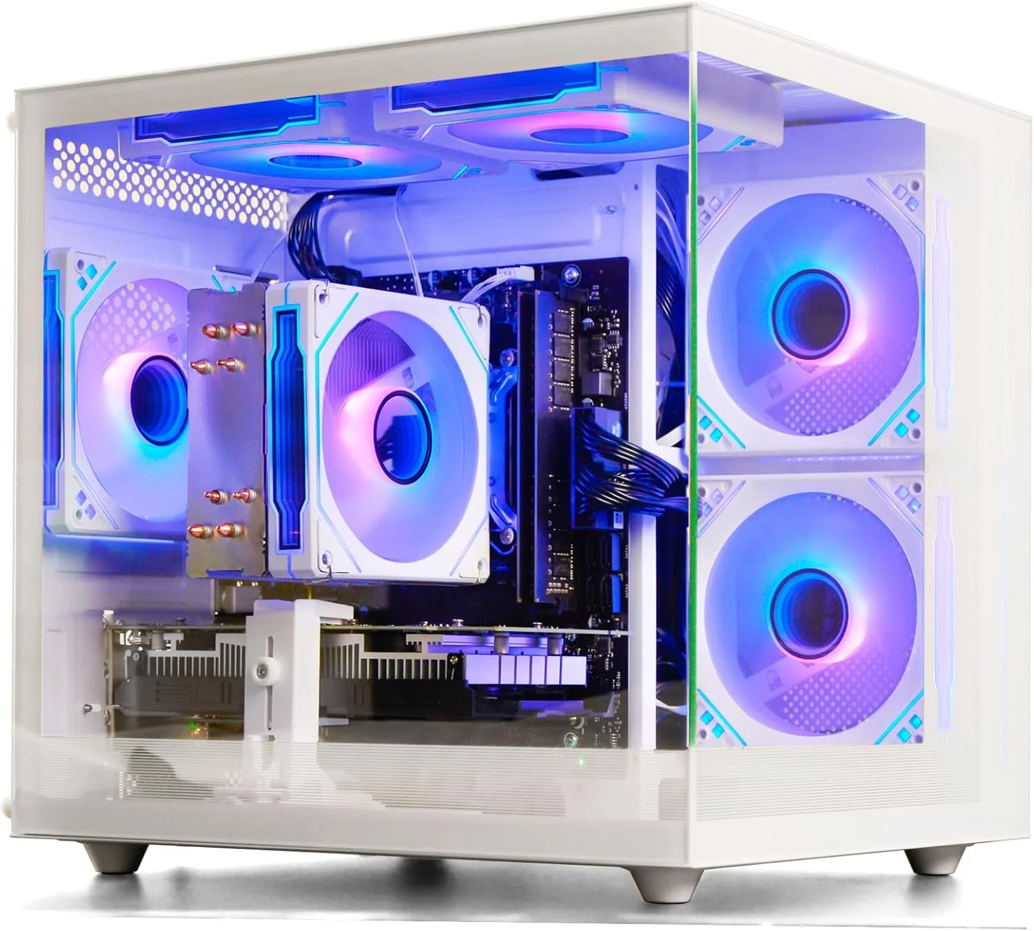 کامپیوتر رومیزی گیمینگ رایزن 7 5700X، GeForce RTX 5060، رم 32 گیگابایتی DDR4، SSD NVME 1 ترابایتی، کیس اسمبل شده برای گیمینگ و کاربری خانگی (سفید)