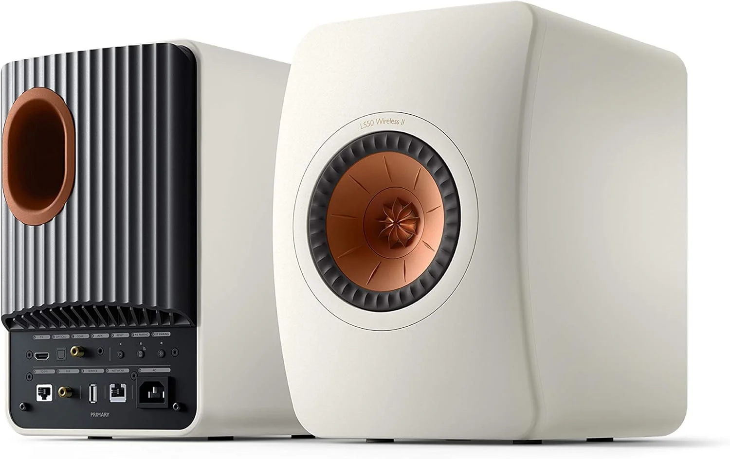 بلندگوهای قفسه کتابی فعال KEF LS50 Wireless II - جفت (سفید معدنی)