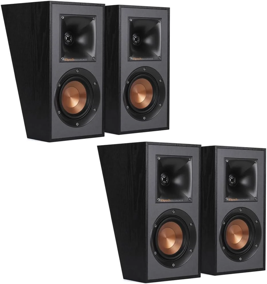 ست بلندگوهای فراگیر Klipsch Reference R-41SA Dolby Atmos با عملکرد بالا و هورن لود شده (2 جفت، 4 بلندگو)