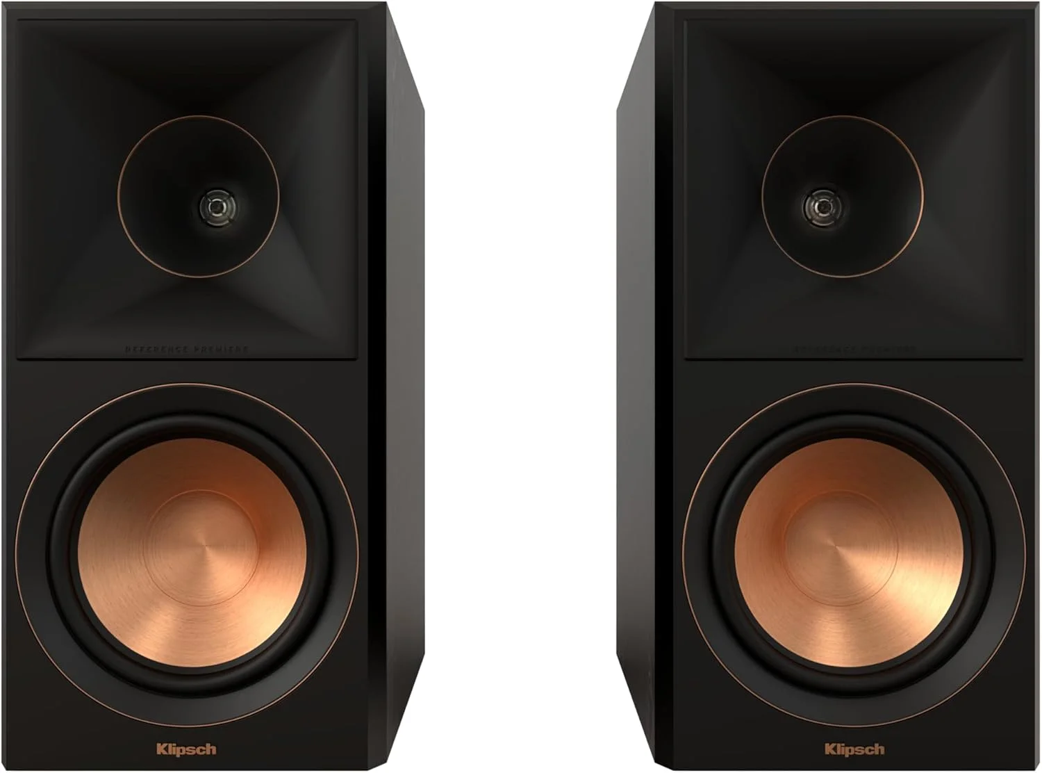 جفت بلندگوی قفسه کتابی Klipsch Reference Premiere RP-600M II با هورن تراکتريکس هيبريد 90° x 90° بزرگتر و ووفر 6.5 اینچی سرامتالیک برای صدای سینمای خانگی پویا، رنگ مشکی، سیمی