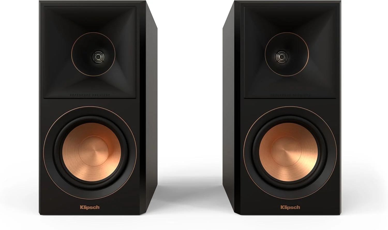 جفت بلندگوی قفسه کتابی Klipsch Reference Premiere RP-500M II با بوق بزرگتر هیبریدی Tractrix® ‎90° x 90°، تیوتر 1 اینچی، ووفر های 5.25 اینچی Cerametallic برای صدای فراگیر سینمای خانگی در رنگ مشکی آبنوس