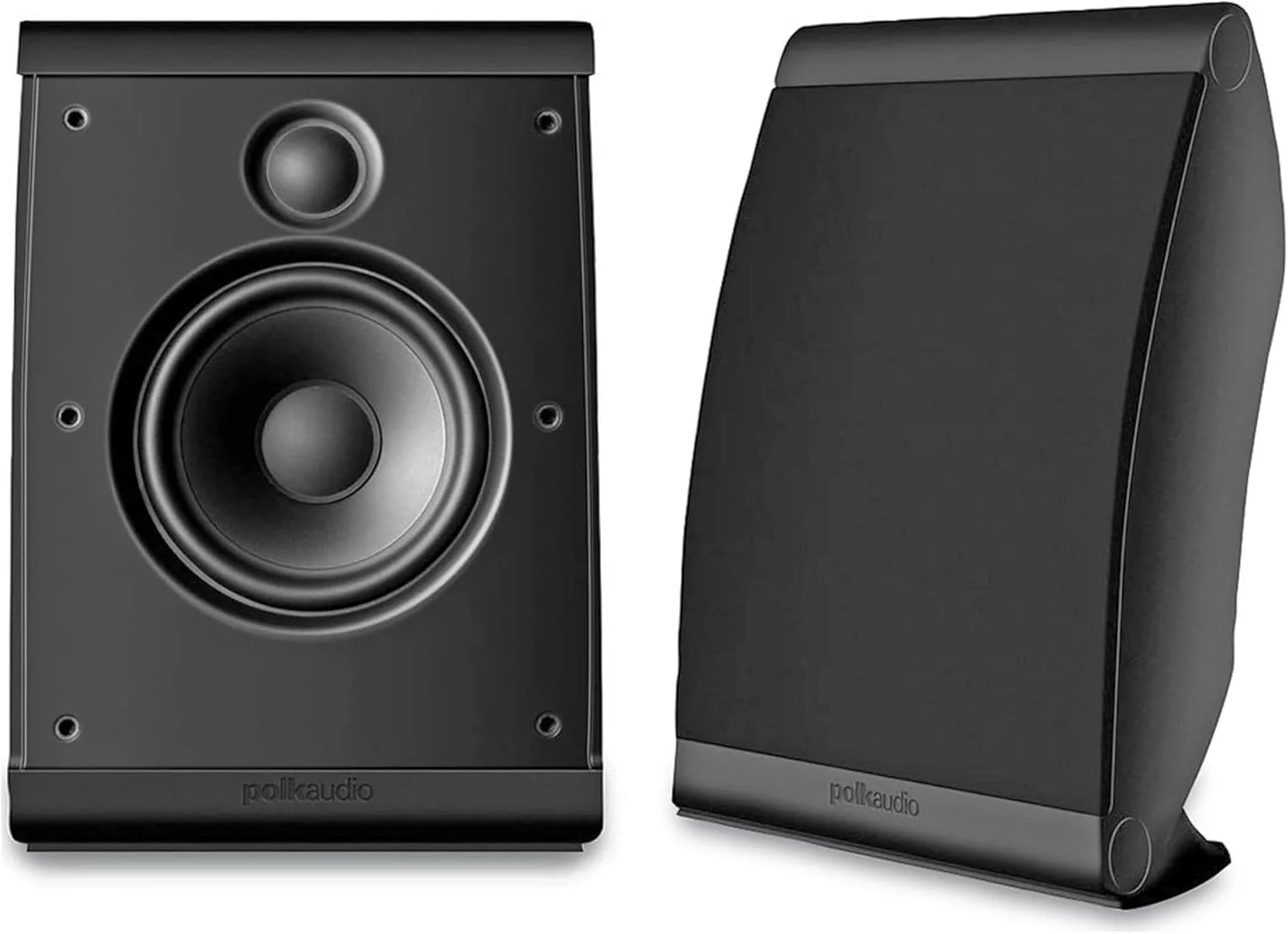 بلندگوهای دیواری و قفسه ای Polk Audio OWM3 | پرقدرت ترین بلندگوی چند منظوره | توری های قابل رنگ آمیزی (جفت، مشکی)