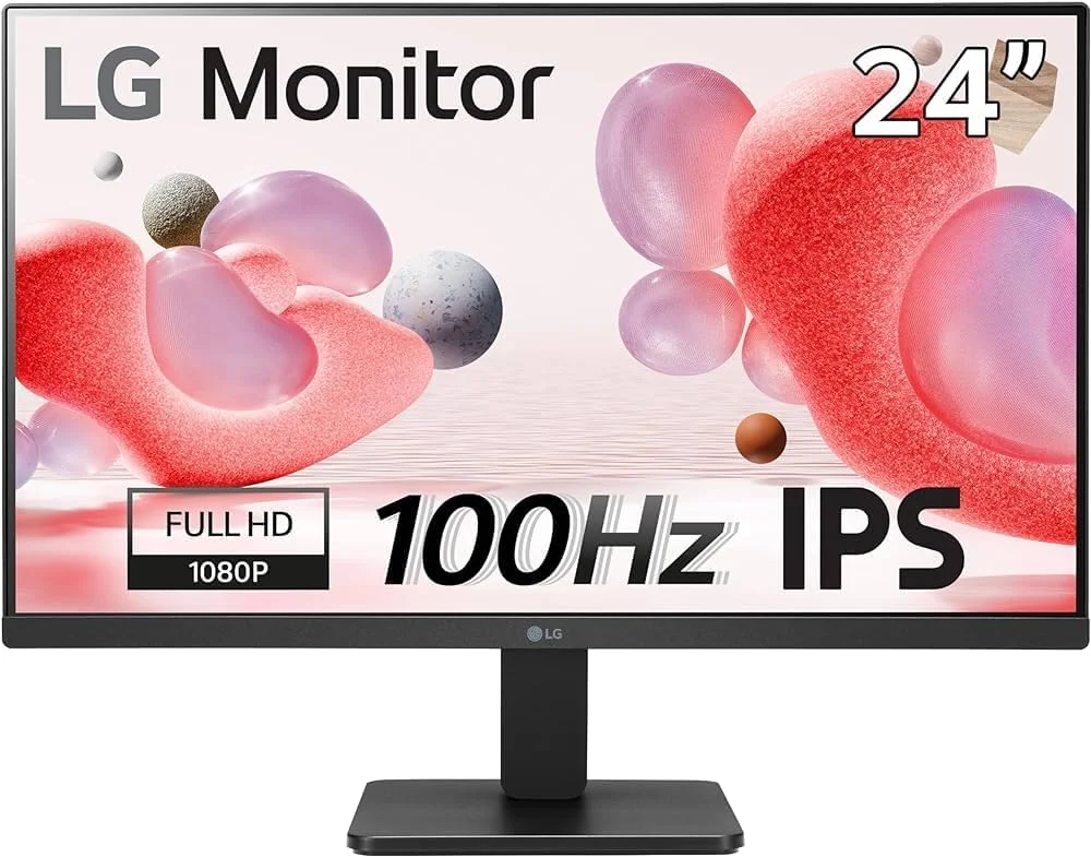 مانیتور 24 اینچی بدون حاشیه ال‌جی مدل 24MR400-B با نرخ تازه‌سازی 100 هرتز، پنل IPS و کیفیت FHD، رنگ مشکی