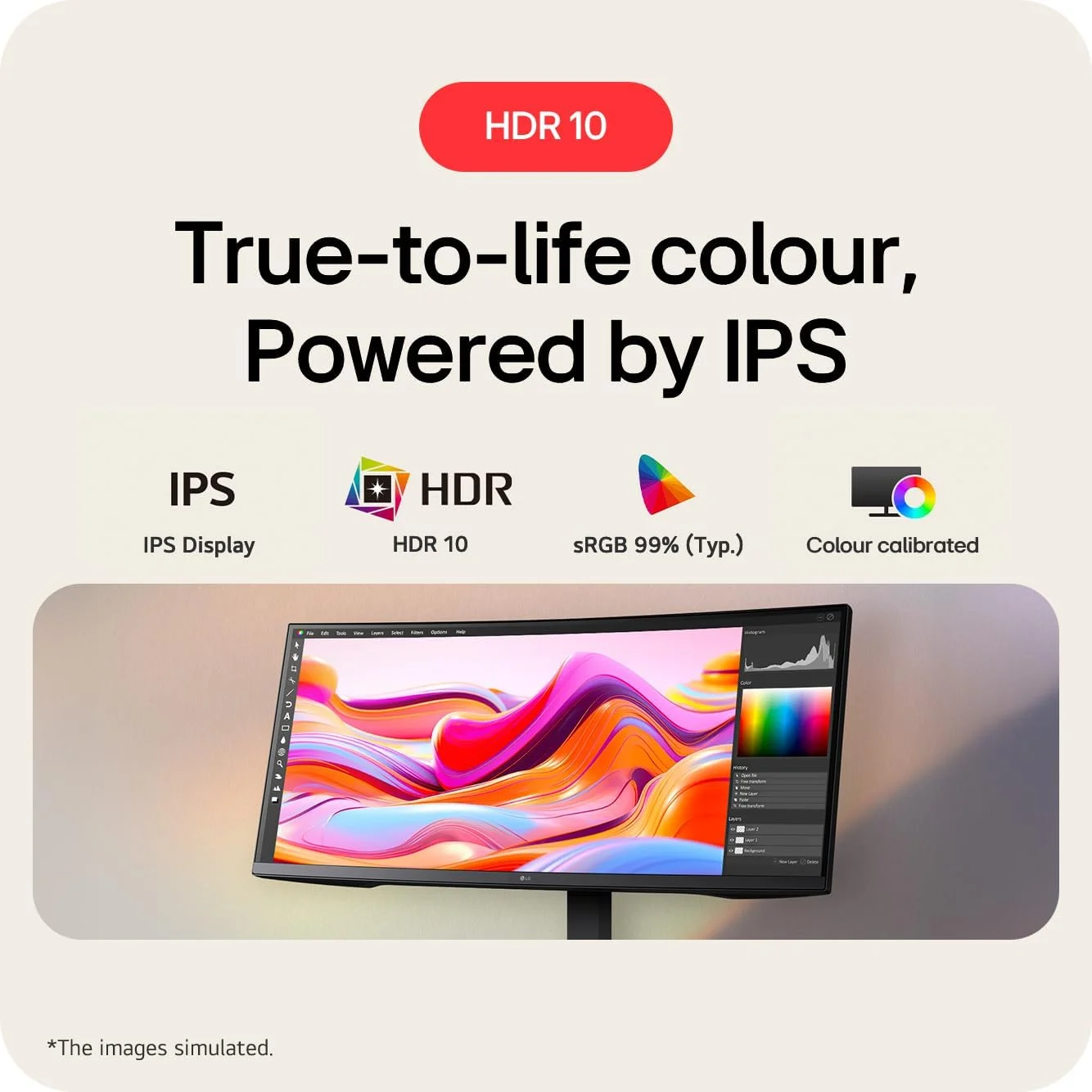 مانیتور فوق عریض ال‌جی مدل 34U650A-B، خمیده UWQHD 1440p IPS، ۳۴ اینچ، ۱۰۰ هرتز، ۵ میلی‌ثانیه GtG، HDR10، بلندگوها، HDMI، DP، USB-C (۹۶W PD)، مشکی
