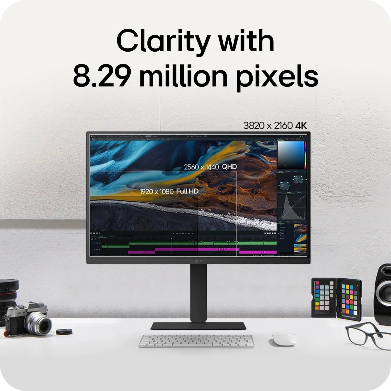 مانیتور LG UltraFine مدل 27U730A-B - 4K UHD IPS 27 اینچ، 60 هرتز، 5 میلی‌ثانیه GtG، HDR10، نمایشگر خانگی/اداری، ویژگی‌های محافظت از چشم، بلندگوهای داخلی، HDMI، DisplayPort، USB-C با PD 90W، مشکی