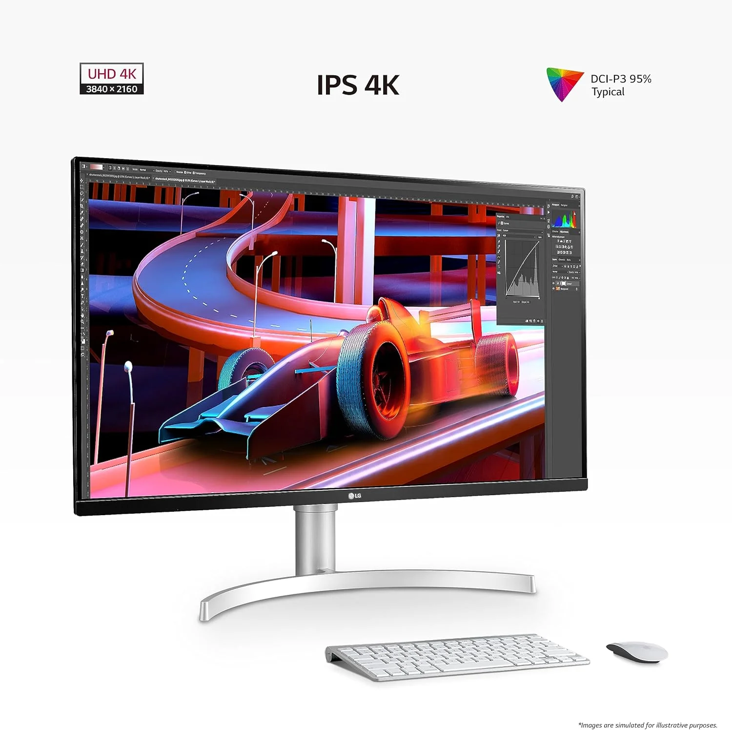 LG UHD Monitor 32UN650P, 32 Inch, 4K, 60Hz, 5ms GtG, IPS Panel, HDR 10, AMD FreeSync, Smart Energy Saving, HDMI, Displayport, White