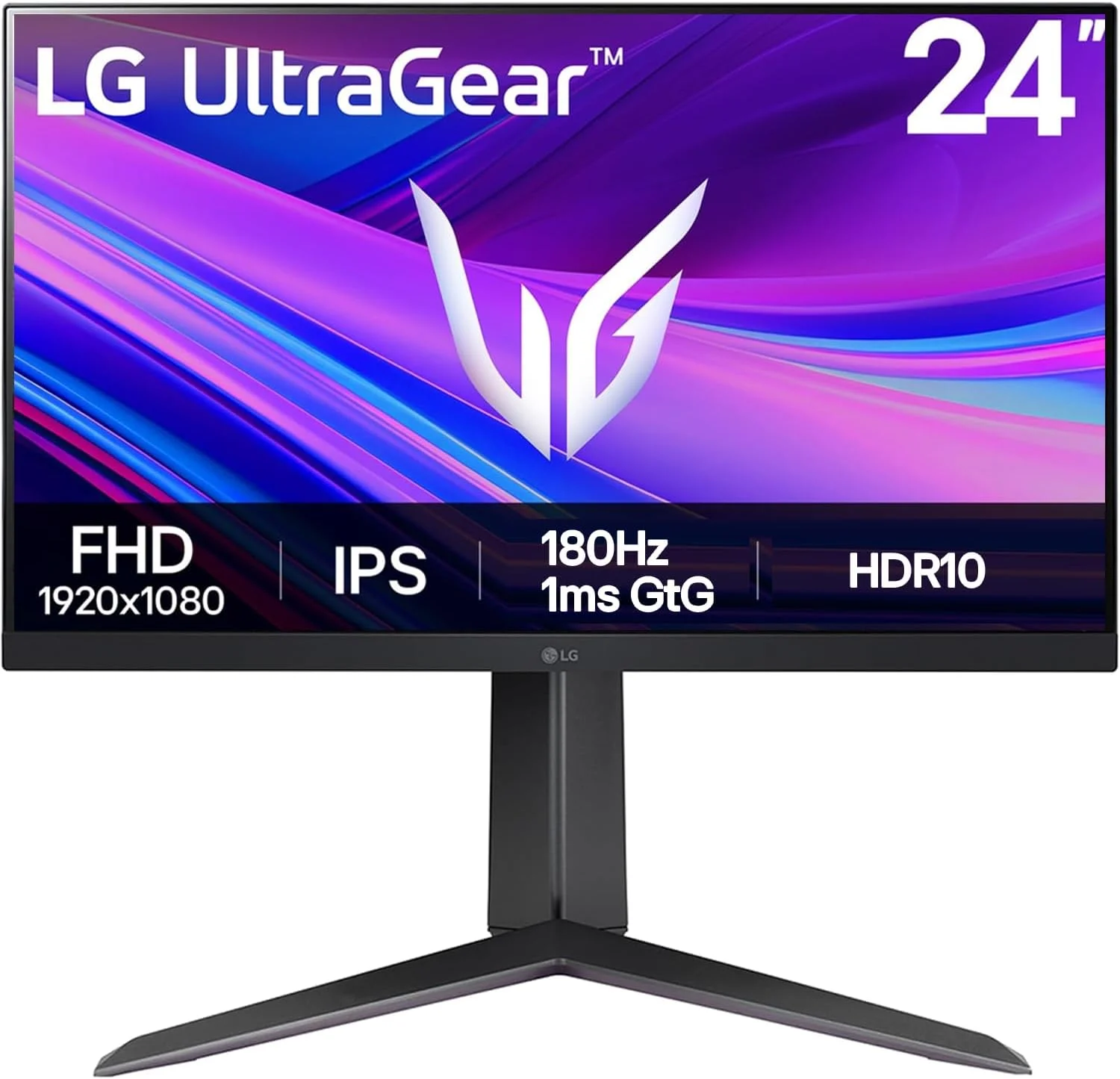 مانیتور گیمینگ ال‌جی Ultragear 24GS65F، ۲۴ اینچ (۶۰.۹۶ سانتی‌متر)، IPS، فول اچ‌دی ۱۹۲۰ در ۱۰۸۰، ۱۸۰ هرتز، مشکی، ۱ میلی‌ثانیه، HDR 10، سازگار با NVIDIA G-Sync، AMD FreeSync، پایه قابل تنظیم ارتفاع/چرخش/شیب، مانیتور گیمینگ بدون حاشیه