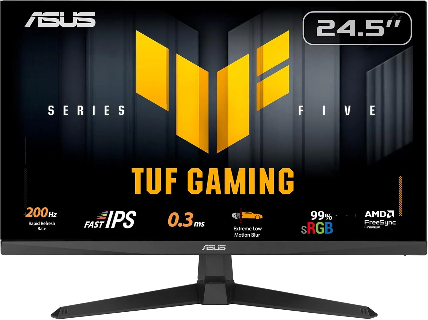 مانیتور گیمینگ 24.5 اینچی ایسوس TUF Gaming مدل VG259Q5A - فول اچ دی، 200 هرتز، 0.3 میلی‌ثانیه، IPS سریع، تاری حرکت بسیار کم، FreeSync Premium، بلندگوها، DisplayWidget Center