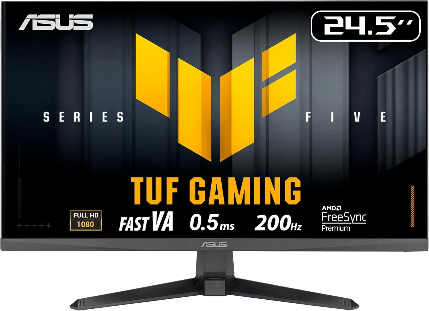 مانیتور گیمینگ 24.5 اینچی ASUS TUF Gaming VG257Q5A (200 هرتز، ELMB Sync، زمان پاسخگویی 0.5 میلی‌ثانیه، FreeSync Premium، 1920x1080، هوش مصنوعی گیمینگ، بلندگو، DisplayPort 1.4، 2x HDMI 2.0)