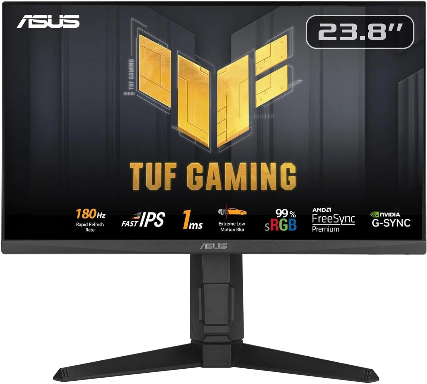 مانیتور گیمینگ ایسوس VG249QL3A - 23.8 اینچ، Full HD 1920x1080، پاسخ 1 میلی‌ثانیه، HDMI (x2) + DisplayPort، مشکی