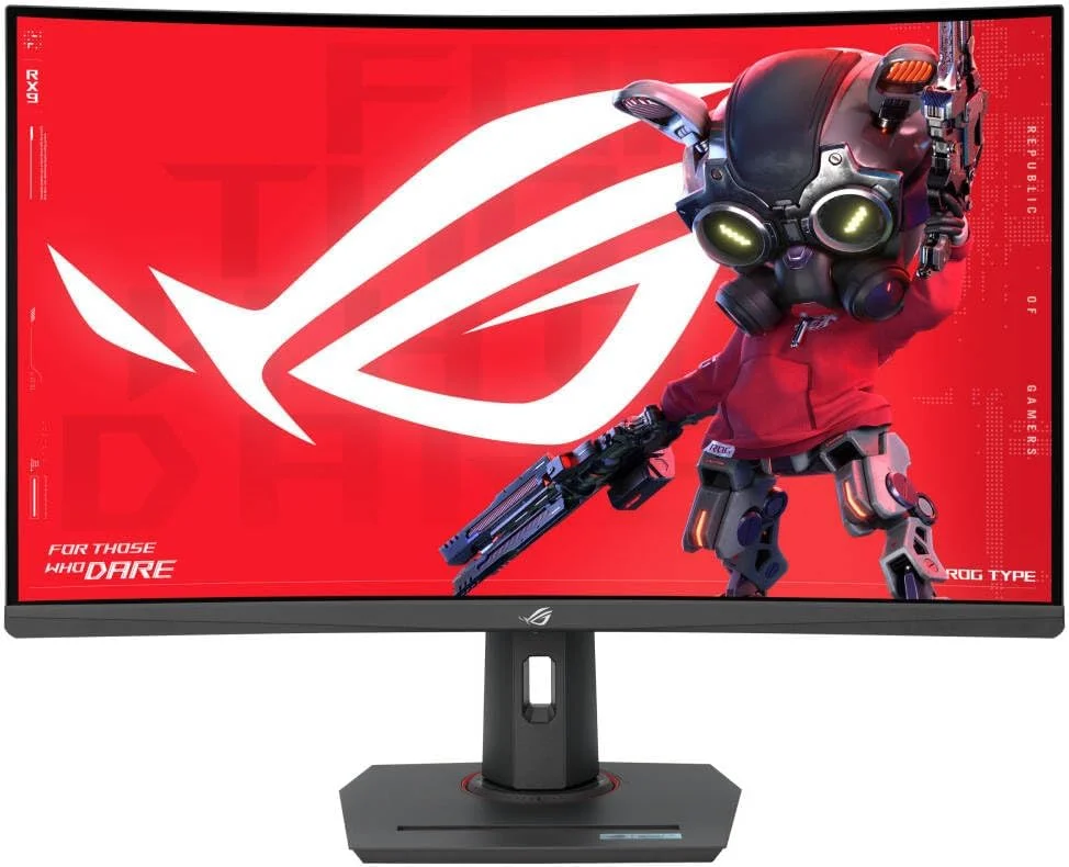 مانیتور گیمینگ ایسوس ROG Strix XG32WCS – 32 اینچ، 2560x1440 QHD، 180 هرتز، زمان پاسخگویی 1 میلی‌ثانیه، DisplayPort + HDMI + USB-C، مشکی