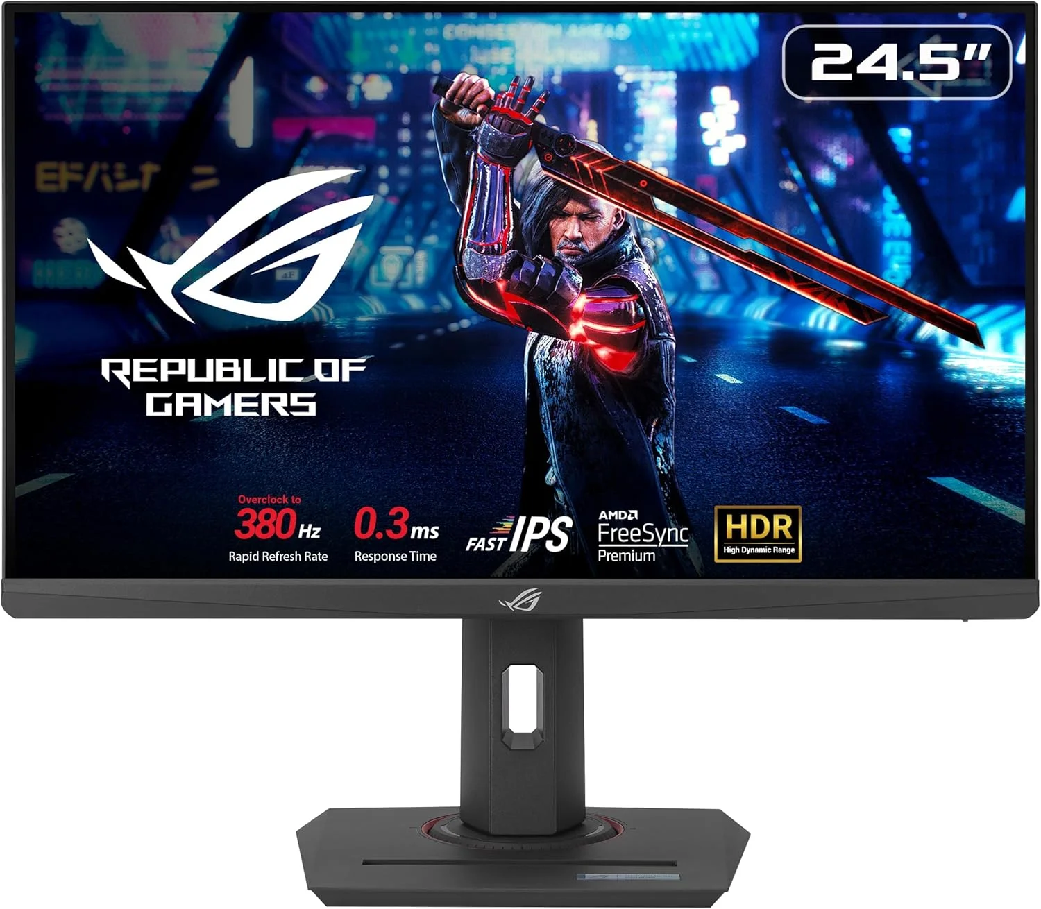 مانیتور گیمینگ ایسوس ROG Strix XG259QNS eSports: ۲۵ اینچ (۲۴.۵ اینچ قابل مشاهده) FHD (۱۹۲۰ x ۱۰۸۰)، ۳۸۰ هرتز (OC)، Fast IPS، ۱ میلی‌ثانیه GTG (حداقل ۰.۳ میلی‌ثانیه)، HDR، DisplayWidget Center - مشکی