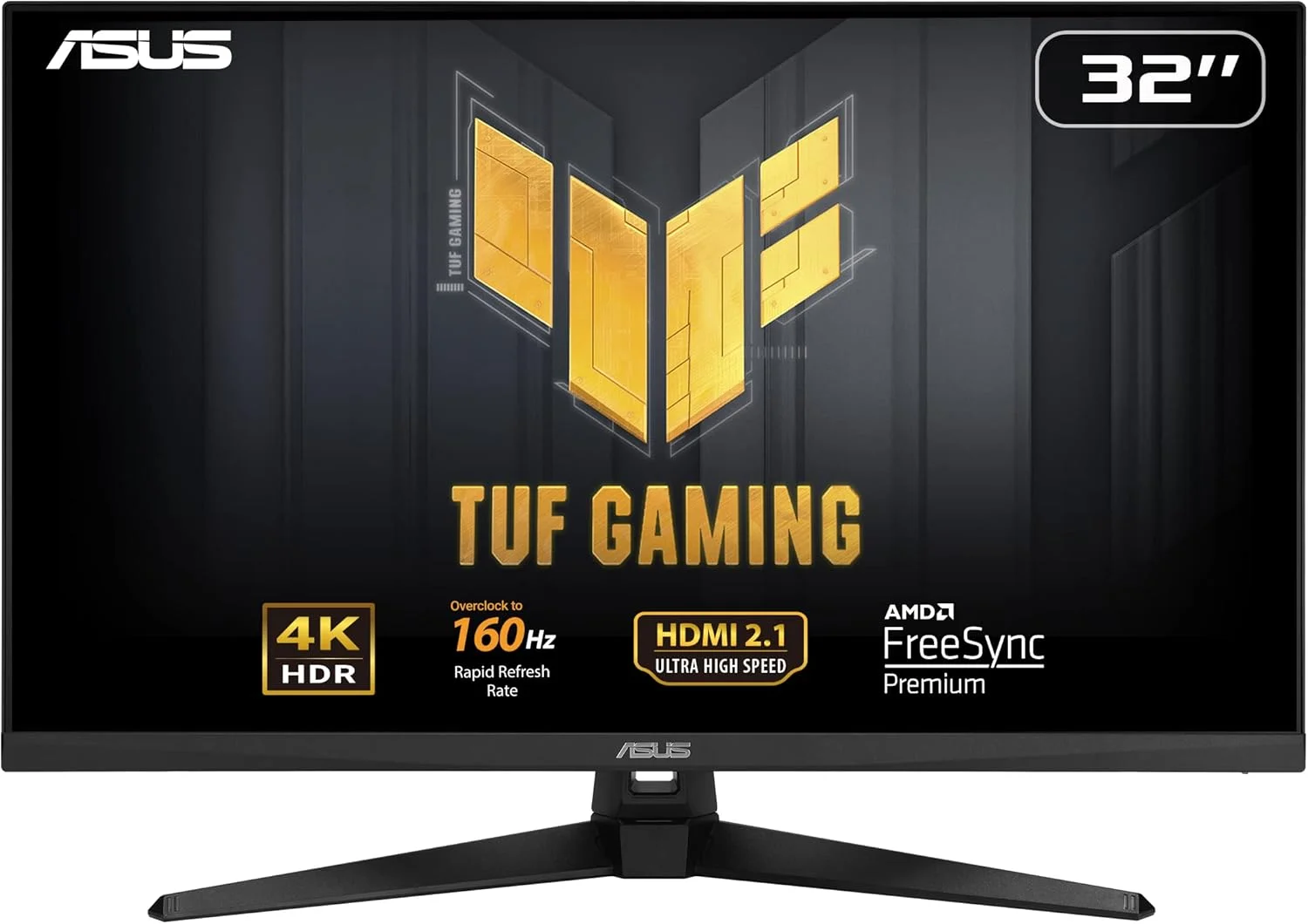 مانیتور گیمینگ ایسوس TUF Gaming VG32UQA1A – سایز 31.5 اینچ 4K (3840 x 2160)، اورکلاک تا 160 هرتز (بالاتر از 144 هرتز)، ELMB Sync، Freesync Premium™، زمان پاسخگویی 1 میلی‌ثانیه (MPRT)، Variable Overdrive، پوشش 120% sRGB، DisplayHDR™ 400