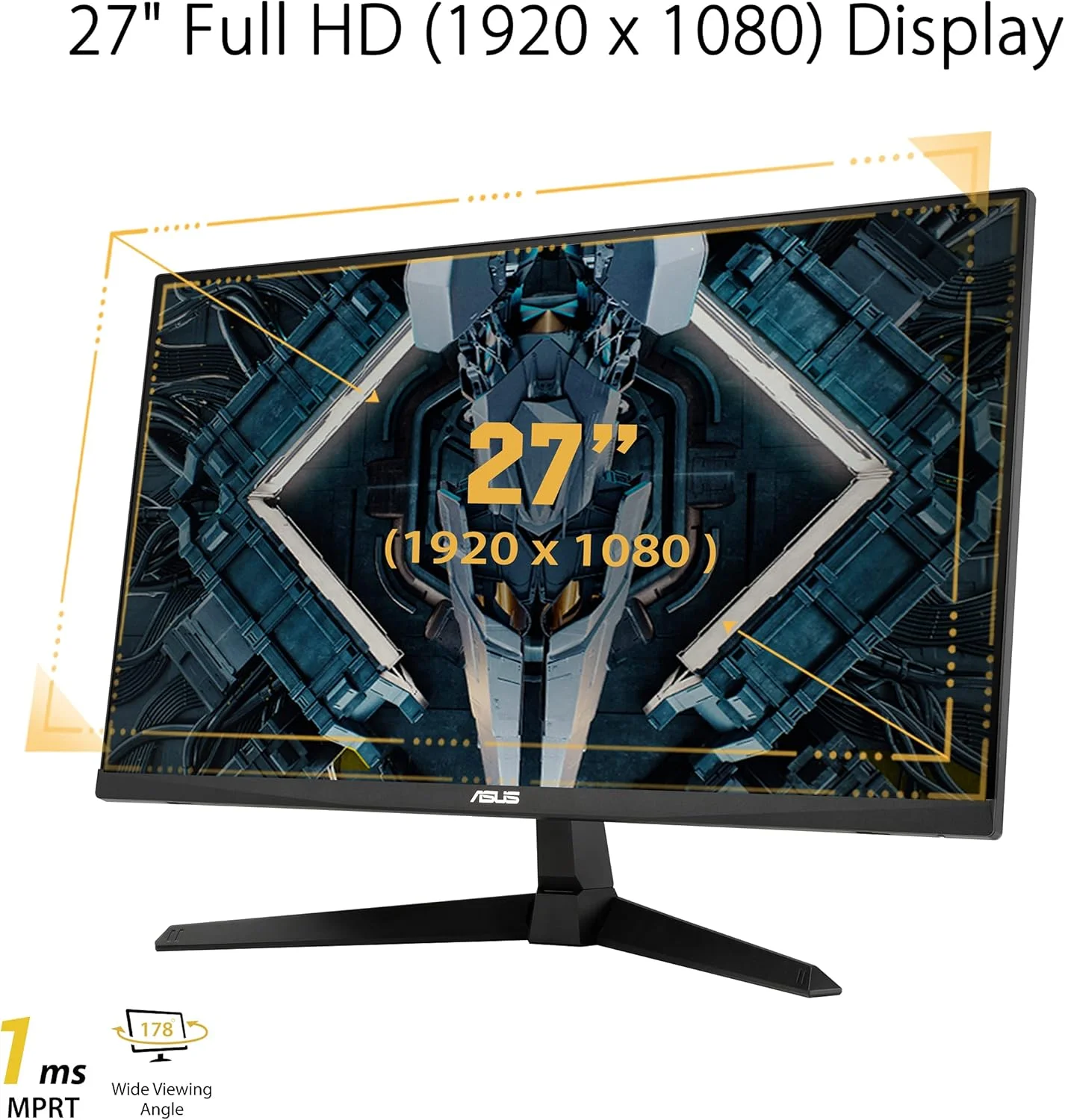 مانیتور گیمینگ 27 اینچی ایسوس TUF Gaming - فول اچ دی، 165 هرتز (پشتیبانی از 144 هرتز)، 1 میلی ثانیه، Extreme Low Motion Blur، FreeSync Premium، Shadow Boost، Eye Care، HDMI، DisplayPort، قابل تنظیم شیب - VG277Q1A، مشکی - تصویر 2 مانیتور گیمینگ 27 اینچی ایسوس TUF Gaming - فول اچ دی، 165 هرتز (پشتیبانی از 144 هرتز)، 1 میلی ثانیه، Extreme Low Motion Blur، FreeSync Premium، Shadow Boost، Eye Care، HDMI، DisplayPort، قابل تنظیم شیب - VG277Q1A، مشکی - تصویر 2
