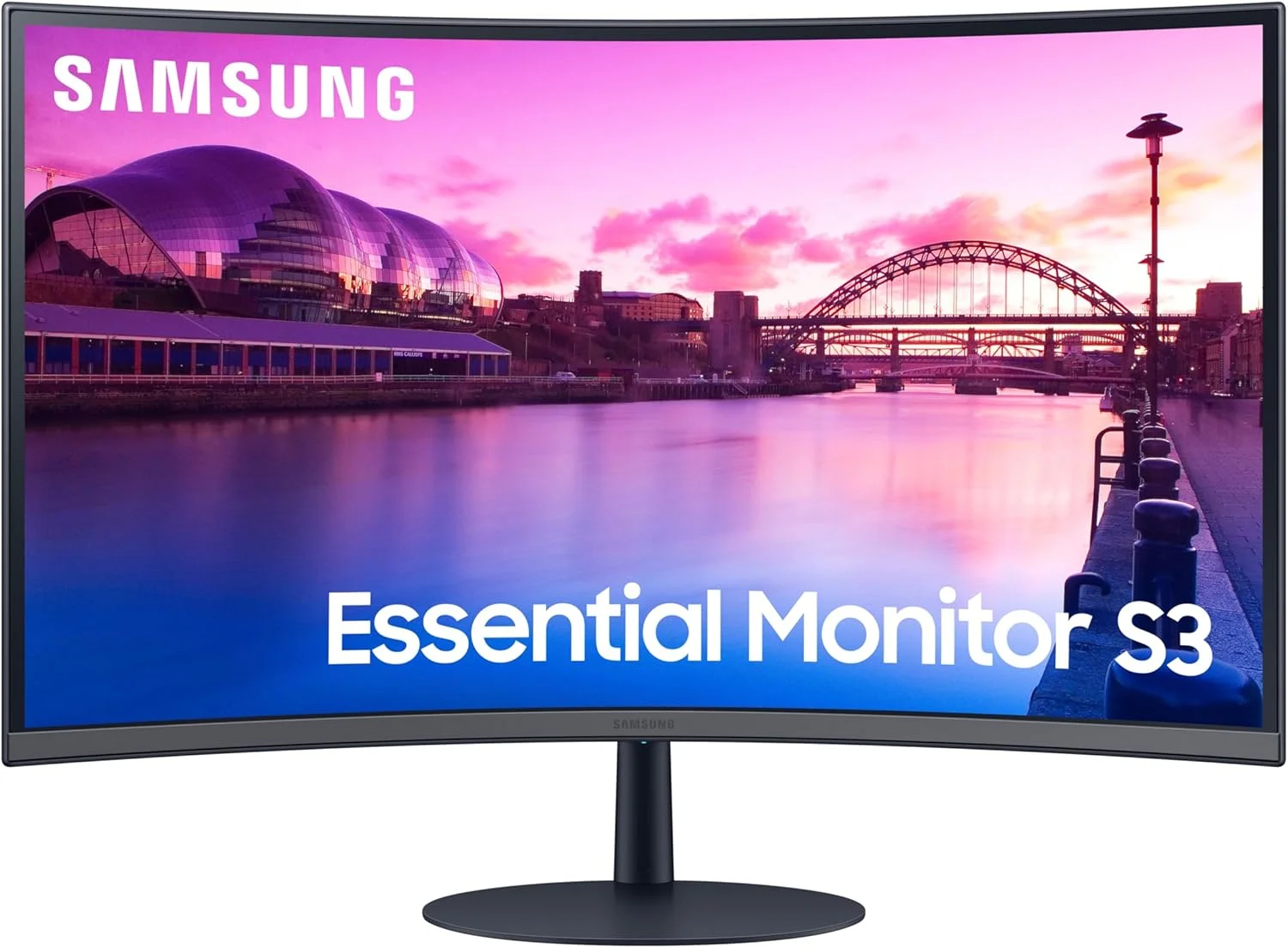 مانیتور خمیده 27 اینچی سامسونگ فول اچ دی 1080p با بلندگو، HDMI، Displayport - مدل LS27C390