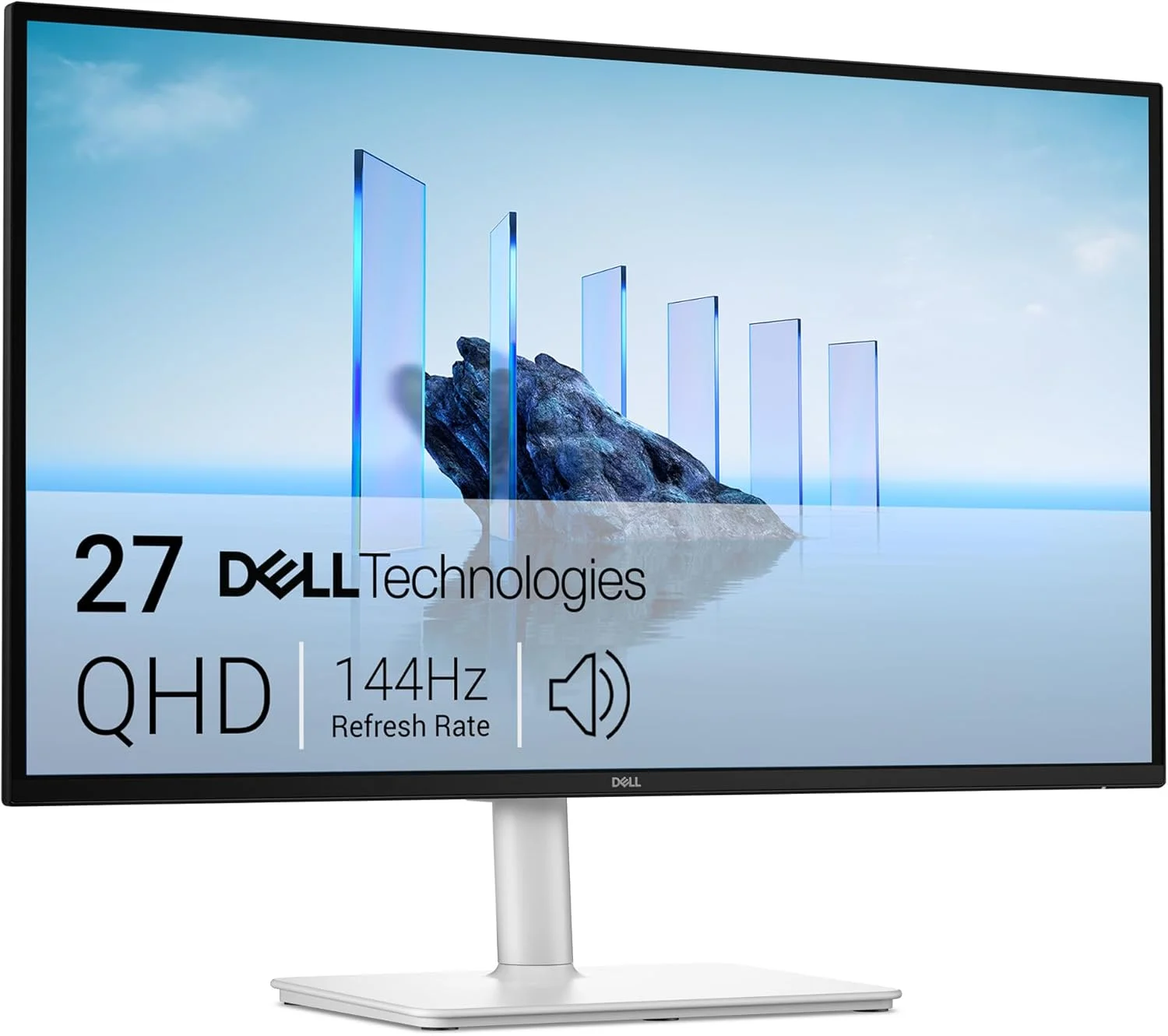 مانیتور 27 اینچی دل پلاس - S2725DSM، QHD (2560x1440)، 144 هرتز، IPS، زمان پاسخ 1 میلی‌ثانیه MPRT، AMD FreeSync، پوشش 99% sRGB، قابلیت تنظیم ارتفاع، بلندگوهای داخلی، DisplayPort، HDMI، سفید - تصویر 2
