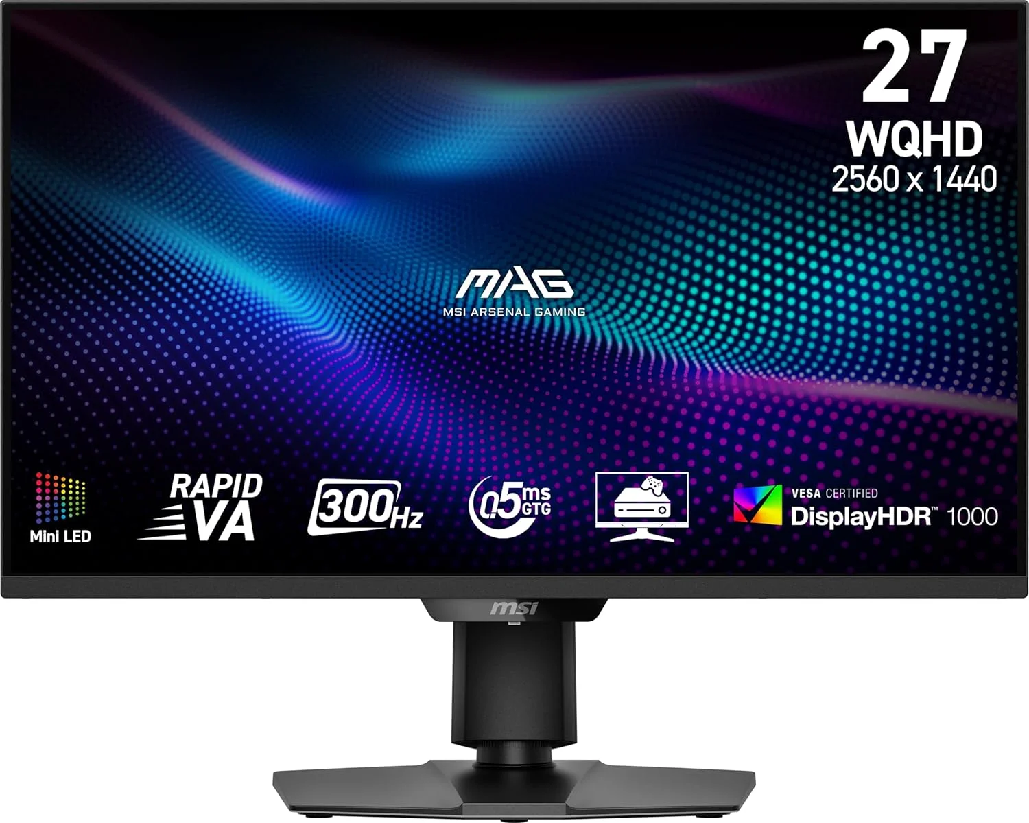مانیتور گیمینگ 27 اینچی MSI MAG 274QPF X30MV با رزولوشن 2560x1440 (QHD)، نرخ نوسازی 300 هرتز، Adaptive-Sync، پورت HDMI، DisplayPort، قابلیت نصب VESA، قابلیت تنظیم ارتفاع و زاویه، بلندگو، زمان پاسخگویی 0.5 میلی‌ثانیه، مشکی
