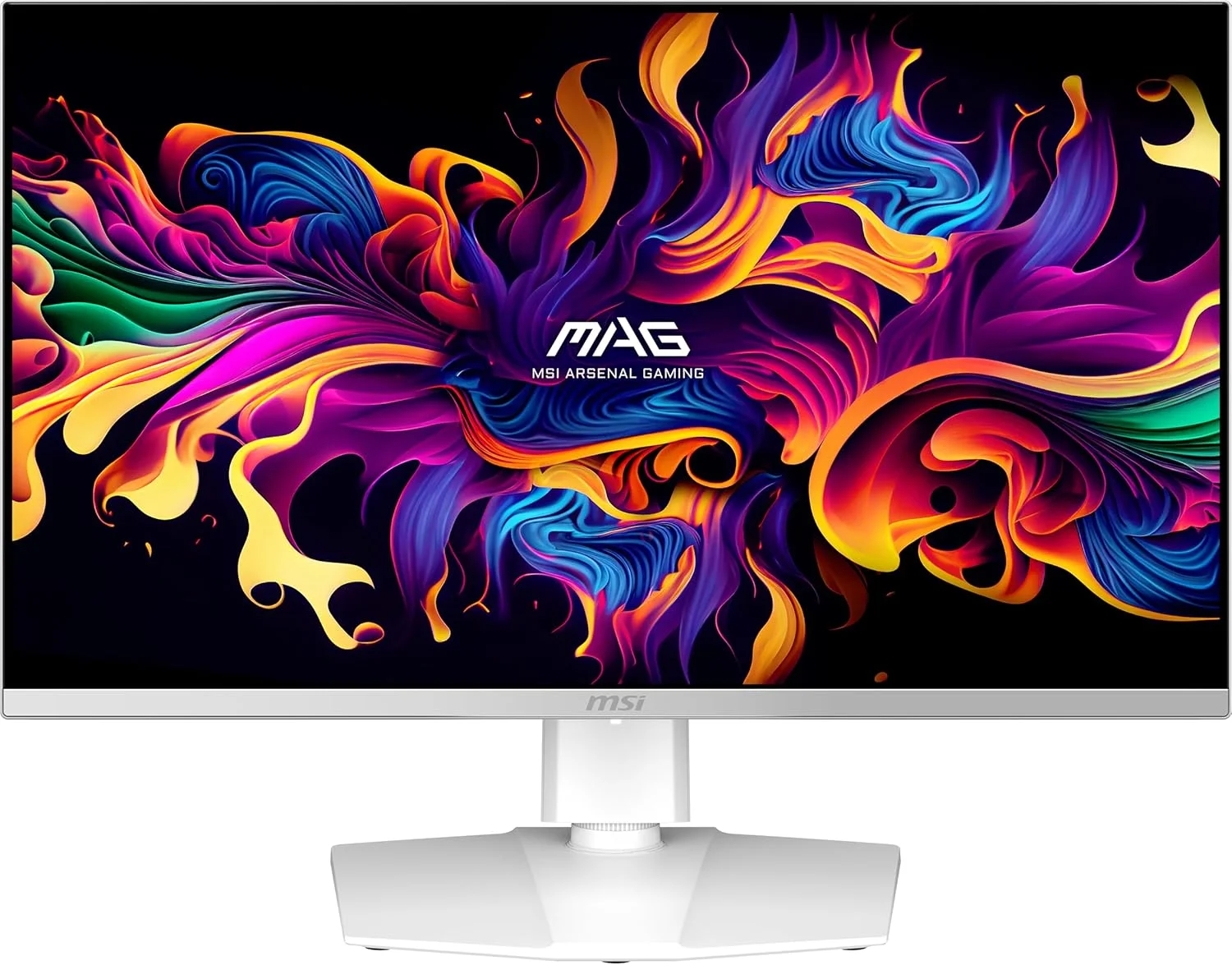 مانیتور گیمینگ 27 اینچی MSI MAG 272QPW QD-OLED X28، رزولوشن 2560x1440 (QHD)، نرخ نوسازی 280 هرتز، Adaptive-Synch، HDR Ready، پورت HDMI، پورت VGA، قابلیت نصب VESA، قابلیت تنظیم شیب، حاشیه باریک 4 طرفه، زمان پاسخگویی 0.03 میلی‌ثانیه، سفید