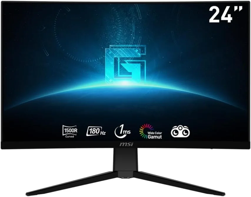 مانیتور گیمینگ خمیده 24 اینچی ام اس آی مدل G2422C، رزولوشن 1920x1080 (FHD)، پنل VA، زمان پاسخگویی 1 میلی‌ثانیه، نرخ تازه‌سازی 170 هرتز، FreeSync Premium، پورت HDMI، پورت DP - به همراه ماوس بی‌سیم + پد ماوس