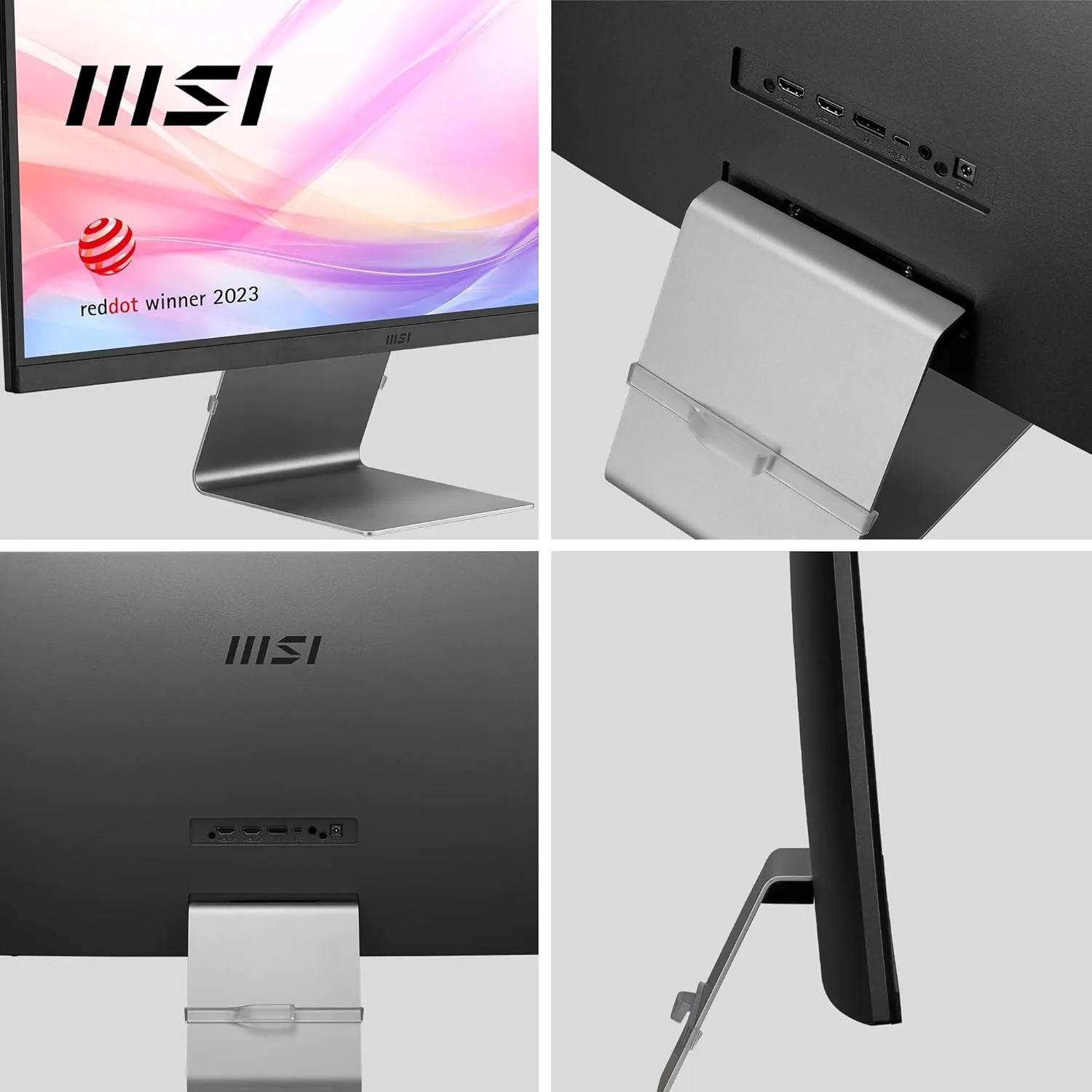 مانیتور 27 اینچی MSI Modern MD271UL، 4K UHD (3840 x 2160)، 60 هرتز، IPS، 4 میلی‌ثانیه، Adaptive-Sync، 2x HDMI 2.0b، DP1.2a، USB Type-C، DCI-P3 99% / sRGB139%، EyesErgo، ضد انعکاس نور، ضد پرش تصویر، نور آبی کمتر، TÜV - تصویر 3