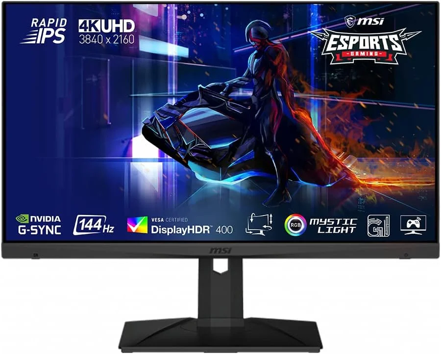 مانیتور گیمینگ ام اس آی Optix MAG281URF 4K IPS - سایز 27.9 اینچ، نسبت تصویر 16:9 UHD (3840 x 2160)، Rapid-IPS، زمان پاسخگویی 1 میلیثانیه، نرخ بروزرسانی 144 هرتز، HDR، سازگار با G-Sync، DisplayPort، HDMI، Anti-Flicker، نور آبی کمتر، Night Vision، مشکی مانیتور گیمینگ ام اس آی Optix MAG281URF 4K IPS - سایز 27.9 اینچ، نسبت تصویر 16:9 UHD (3840 x 2160)، Rapid-IPS، زمان پاسخگویی 1 میلیثانیه، نرخ بروزرسانی 144 هرتز، HDR، سازگار با G-Sync، DisplayPort، HDMI، Anti-Flicker، نور آبی کمتر، Night Vision، مشکی