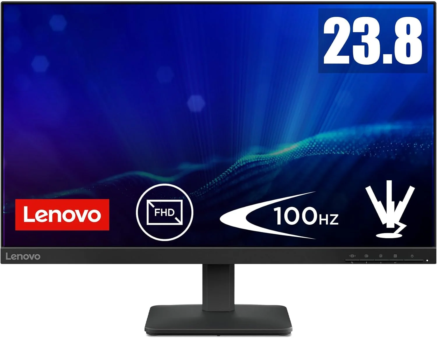 مانیتور فوق باریک 24 اینچی لنوو مدل L24-4e | FHD IPS با نرخ تازه سازی 100 هرتز | زمان پاسخگویی 4 میلی‌ثانیه، پوشش 99% sRGB، دارای 1 پورت HDMI 1.4 و 1 پورت VGA | قابلیت تنظیم زاویه | مشکی | 68C2KAC1IN