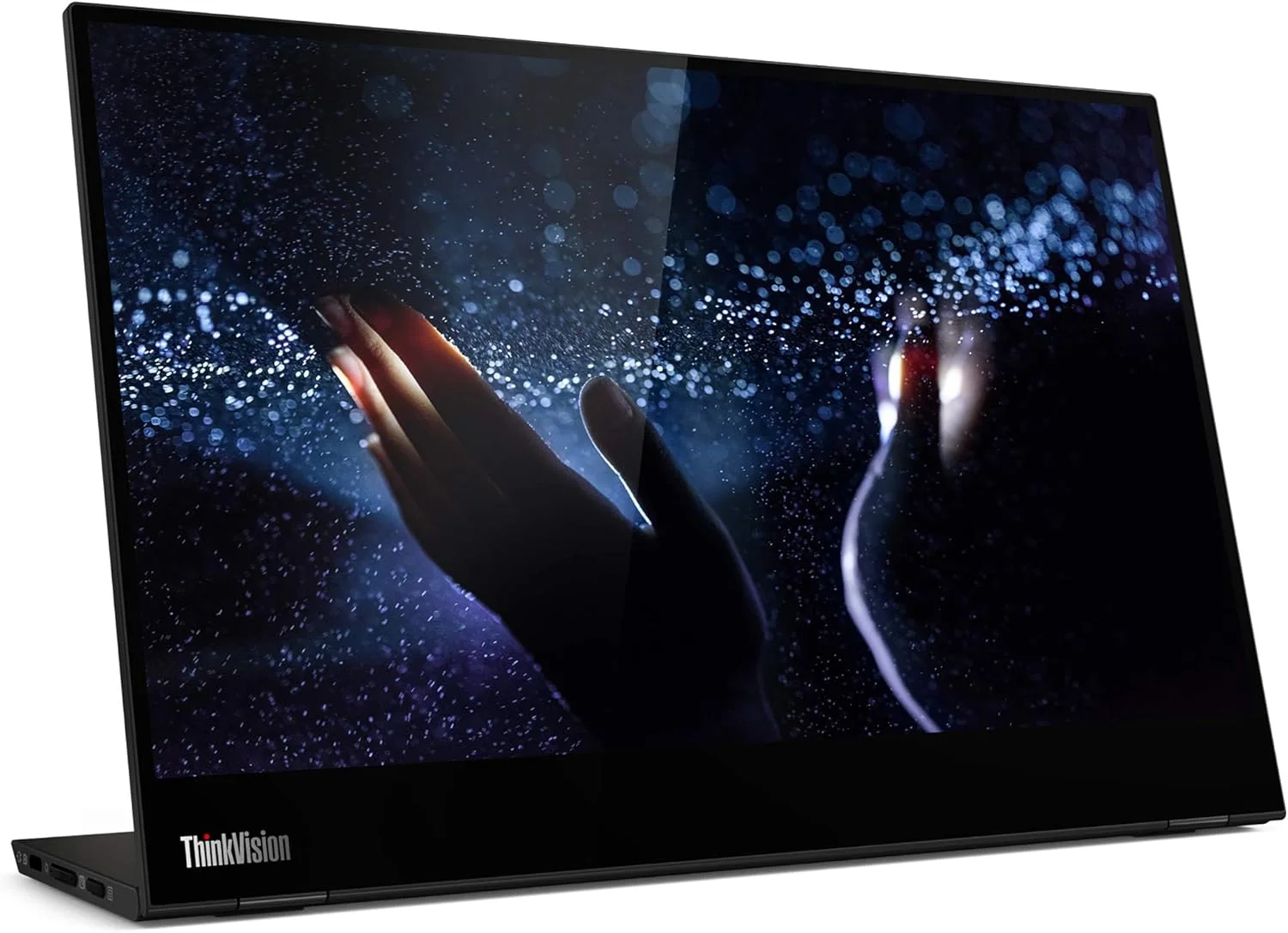 مانیتور قابل حمل 14 اینچی لنوو Thinkvision M14T، صفحه نمایش لمسی IPS با کیفیت FHD 1920x1080، روشنایی 300 نیت، پورت USB، نرخ تازه سازی 60 هرتز، قلم فعال با باتری، قابلیت تنظیم ارتفاع و شیب (مشکی کلاغی)