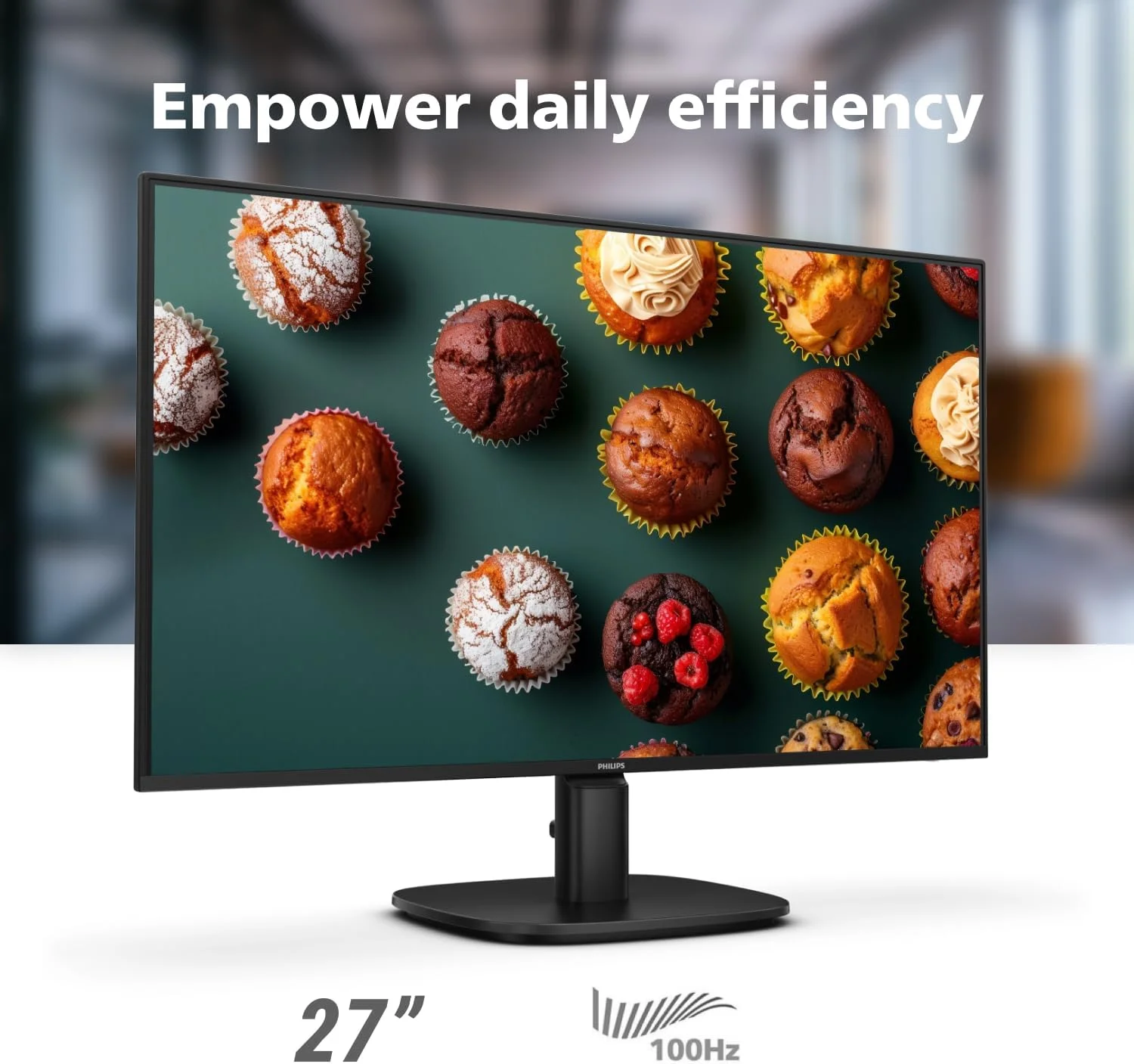 مانیتور 27 اینچی Philips 27B2N2100 FHD (1920 x 1080) 100Hz مناسب بازی و کاربری اداری، دارای گواهینامه Energy Star و EPEAT Gold، دارای پورت HDMI و VGA، تعویض پیشرفته 4 ساله