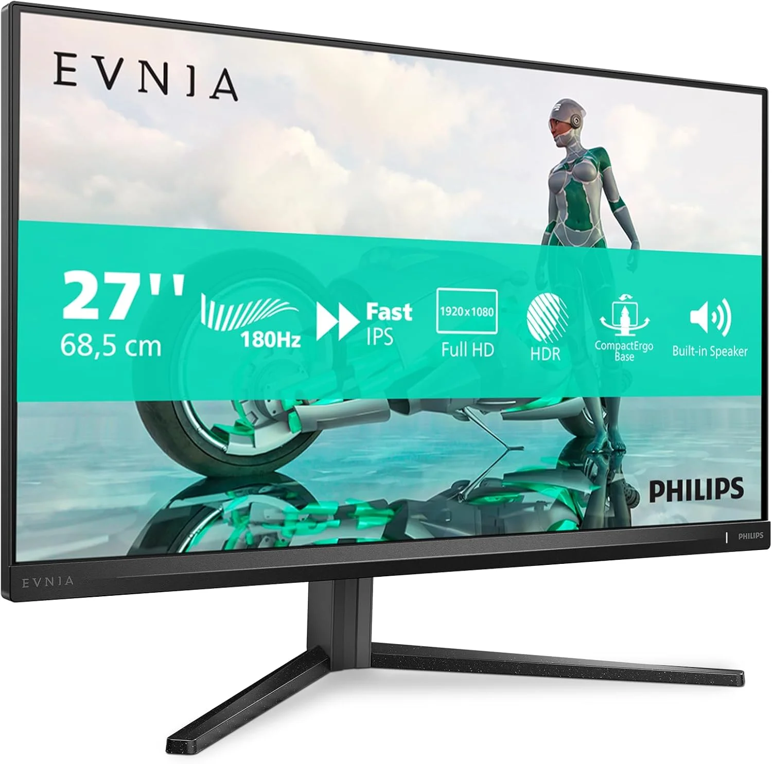 مانیتور گیمینگ 27 اینچی فیلیپس مدل 27M2N3200AM - Full HD، نرخ نوسازی 180 هرتز، زمان پاسخ‌دهی 1 میلی‌ثانیه GtG، FreeSync Premium، سازگار با G-Sync (1920x1080، 2x HDMI، DisplayPort) مشکی/خاکستری
