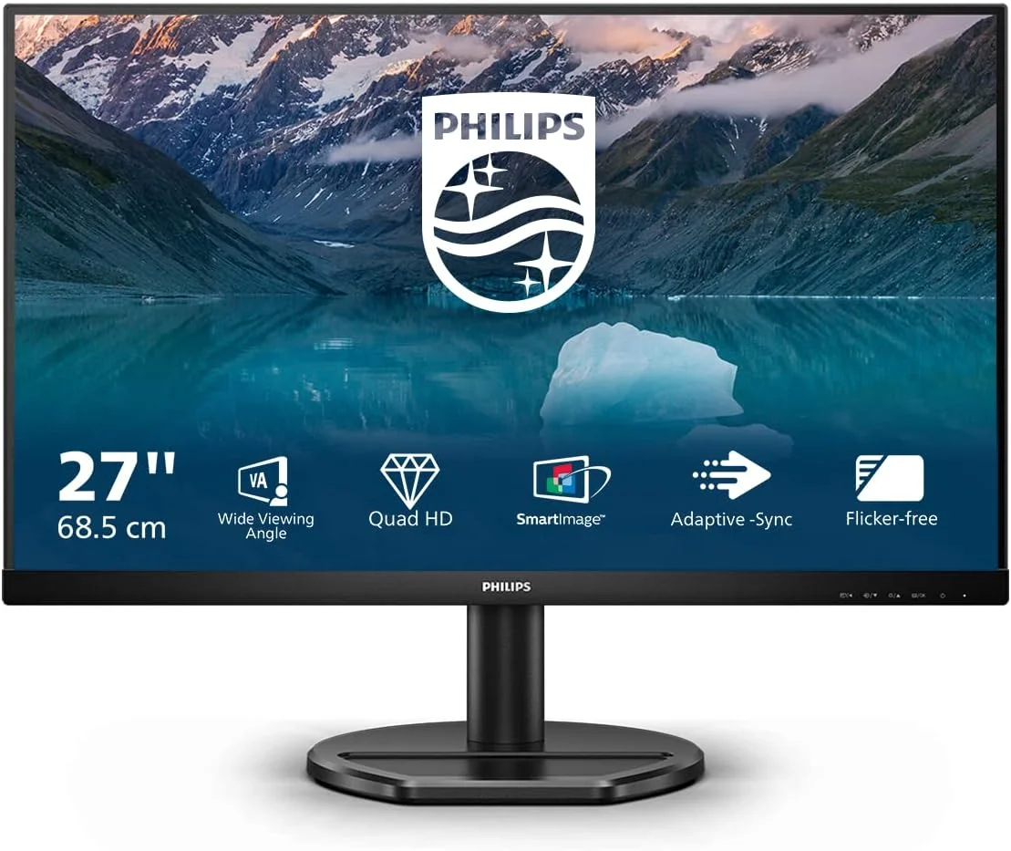 مانیتور 27 اینچی فیلیپس مدل 275S9JAL با کیفیت QHD (2560 x 1440، 75 هرتز، HDMI، DisplayPort، هاب USB) - مشکی