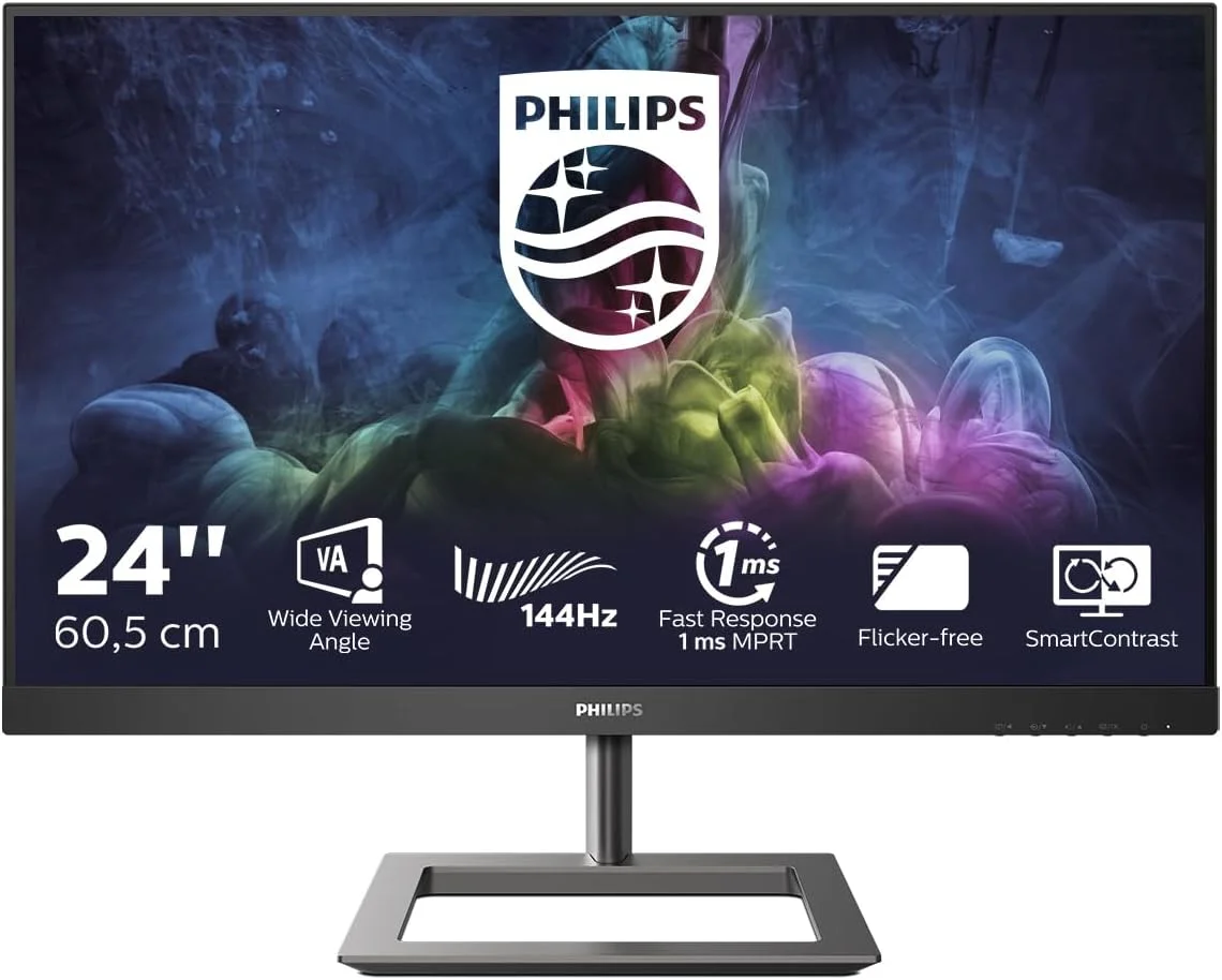 مانیتور گیمینگ 24 اینچی Philips 242E1GAJ - FHD، 144 هرتز، 1 میلی‌ثانیه، VA، AMD FreeSync، بلندگوها، (1920 x 1080، 350 cd/m²، HDMI/DP)
