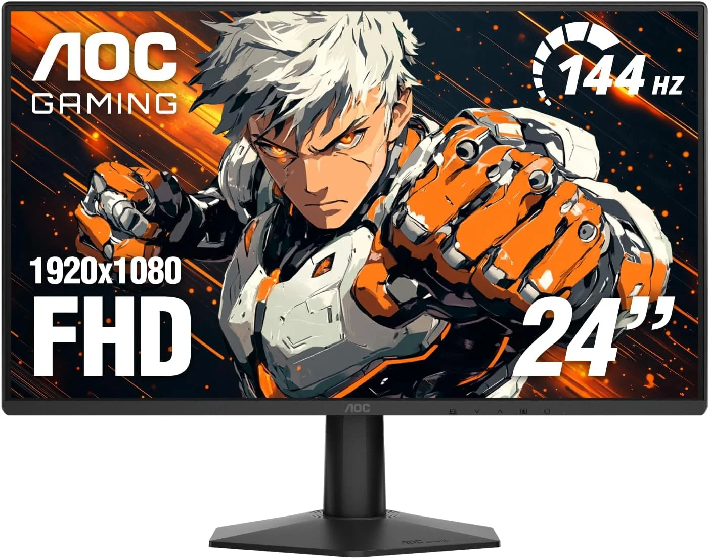 مانیتور گیمینگ 24 اینچی AOC 24G51F، رزولوشن 1920x1080، نرخ بروزرسانی 144 هرتز، پنل IPS، مناسب کنسول بازی، Full HD، طراحی بدون حاشیه در 3 طرف، 1 پورت HDMI 2.0، 1 پورت Display