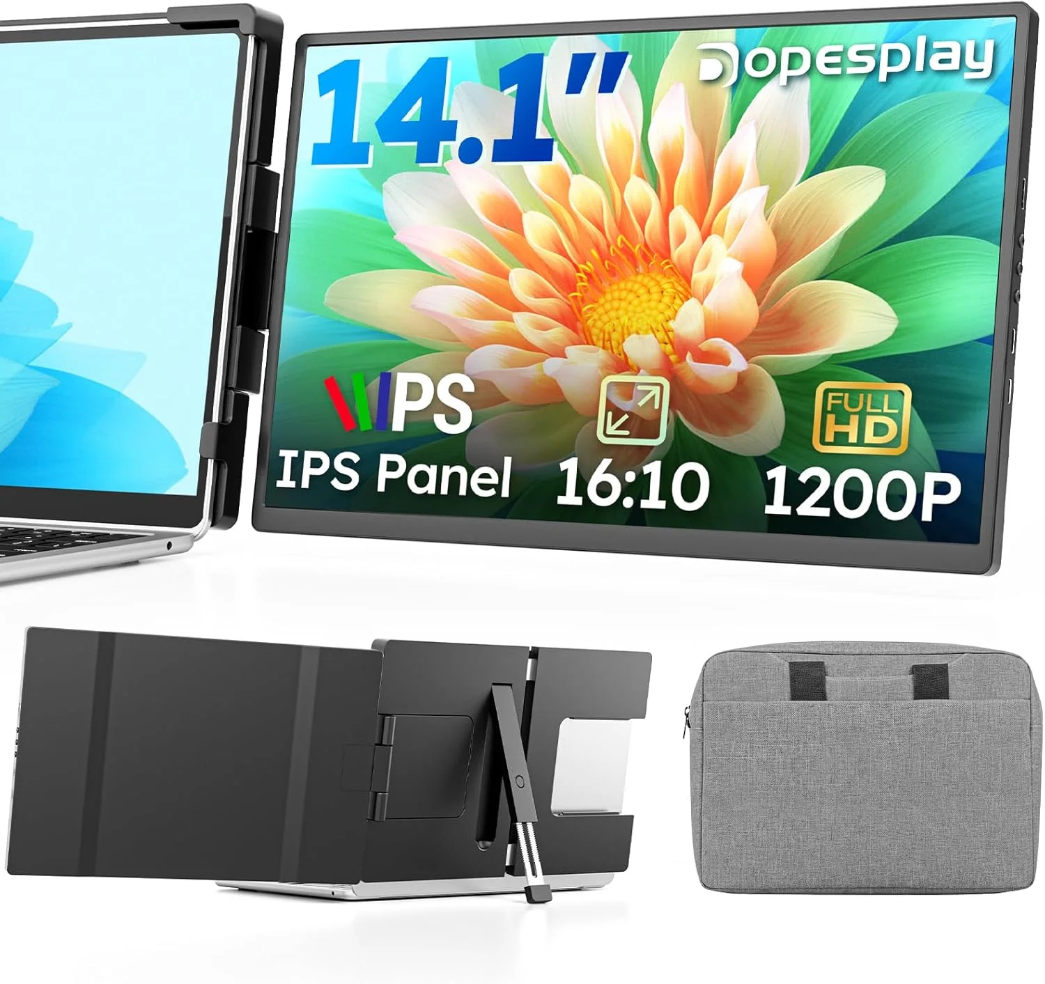 نمایشگر قابل حمل خارجی لپ تاپ، 14 اینچ FHD 1200P IPS