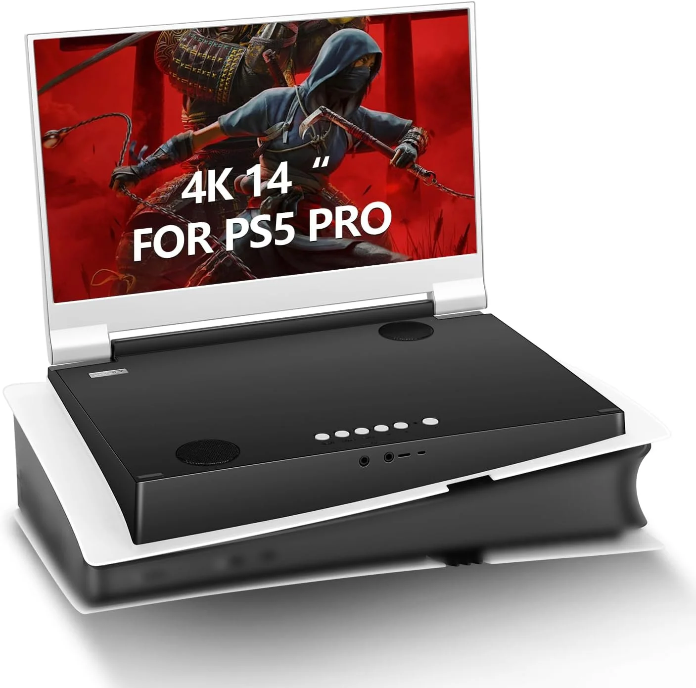 نمایشگر بازی قابل حمل ۱۴ اینچی G-STORY IPS 4K 60Hz یکپارچه با PS5 (شامل نمی شود) 3840×2160 با 2 پورت HDMI، FreeSync، دارای 2 بلندگوی استریو چندرسانه ای داخلی