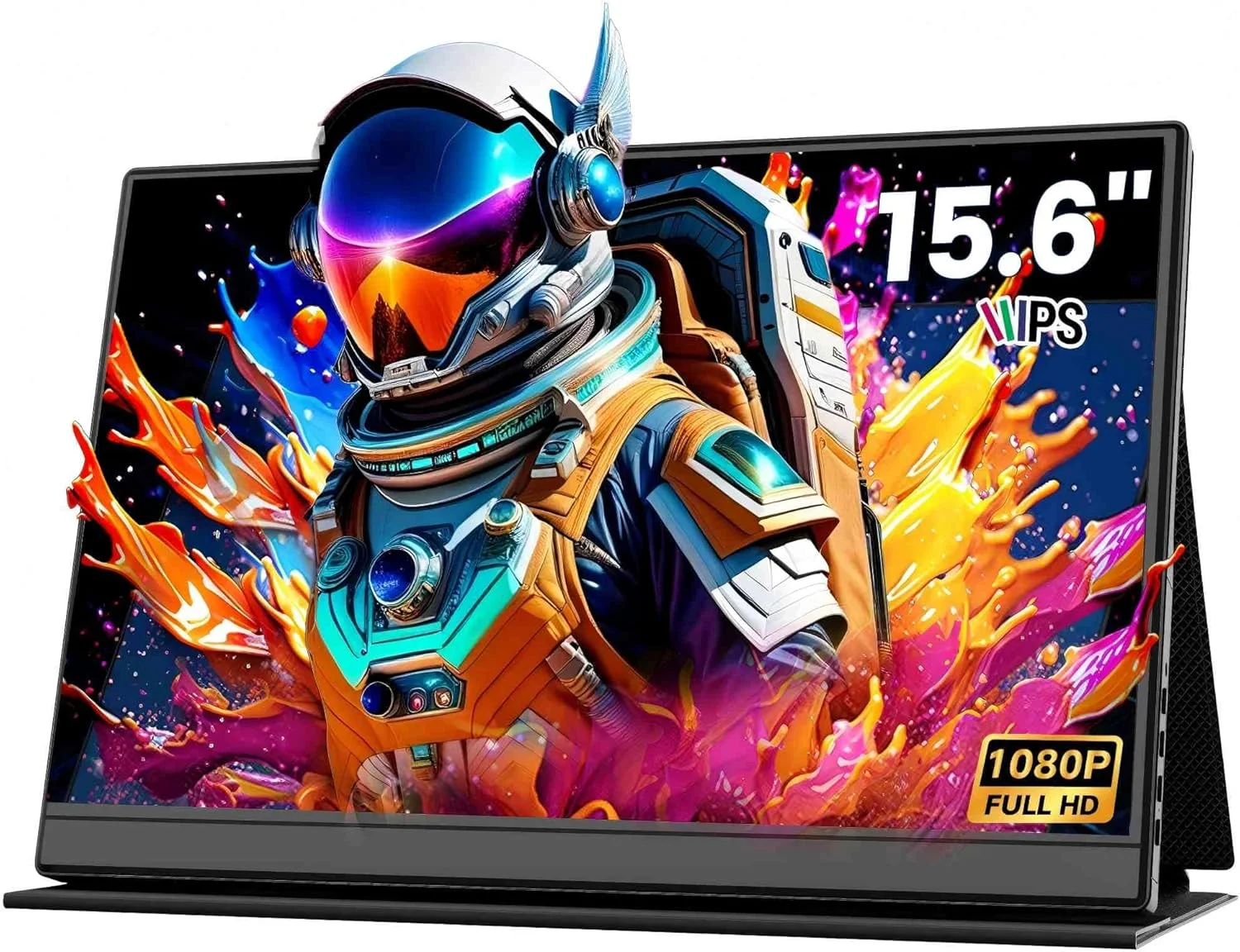 مانیتور قابل حمل 15.6 اینچی FHD 1080P IPS ضد تابش نور، دارای پایه محافظ، دو پورت Type-C HDMI، بلندگوهای داخلی، مانیتور فوق العاده باریک کامپیوتر، صفحه نمایش توسعه یافته برای لپ تاپ PC Mac Phone PS4/5 Xbox Switch