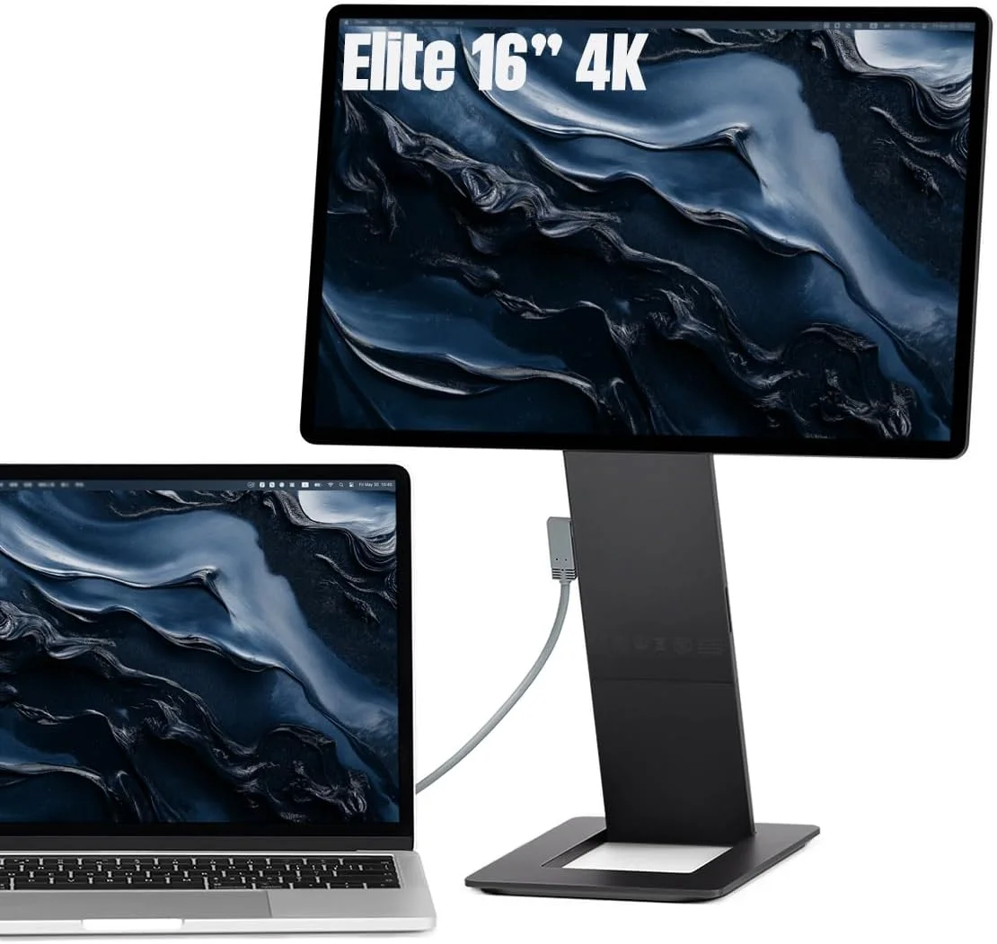 مانیتور قابل حمل 16 اینچی SOTSU FlipAction Elite | 4K | فوق العاده جمع و جور | چرخش محوری | 3840x2400 DCI P3 | 60 هرتز | 450 نیت | CNC تمام فلزی | مناسب برای مک و ویندوز (مشکی فضایی)