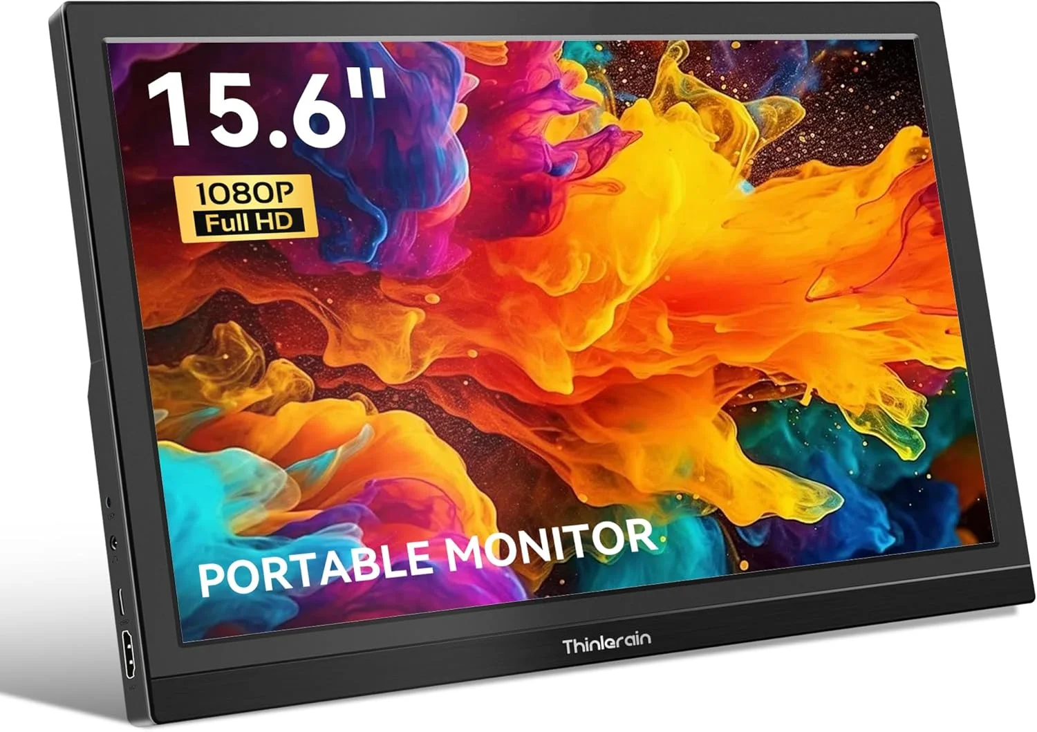 مانیتور قابل حمل 15.6 اینچی 1920x1080 FHD دارای پورت های HDMI Type-C USB-C برای MacBook PC Laptop Raspberry Pi Xbox PS4 به همراه کیف محافظ
