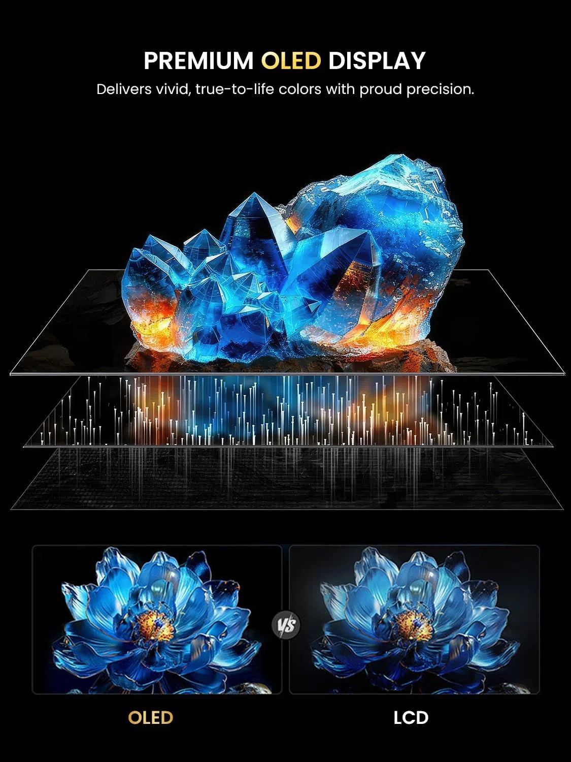 مانیتور قابل حمل 4K OLED یوپرفکت، نمایشگر لپ تاپ 13.3 اینچی UHD 3840x2160، پوشش 100% DCI-P3، روشنایی 500 نیت، زمان پاسخگویی 1 میلی ثانیه، طراحی آلومینیومی فوق العاده باریک، مانیتور مسافرتی USB-C و HDMI برای کامپیوتر، تلفن و کنسول بازی