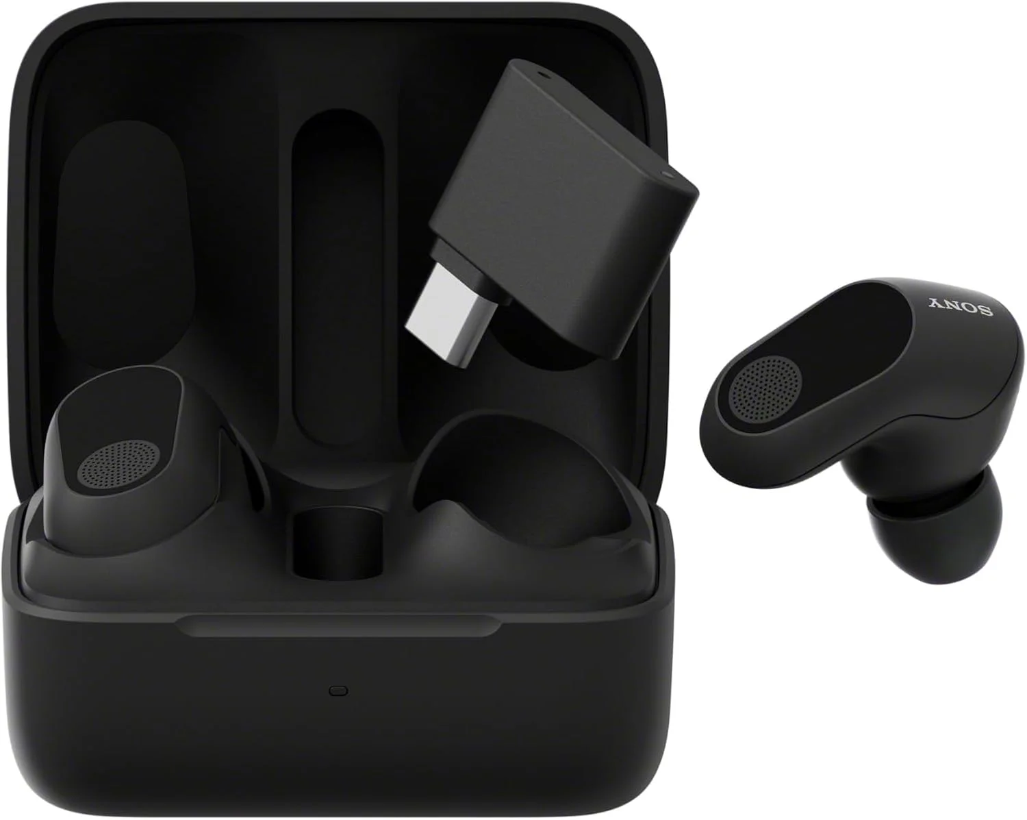 هدفون بی سیم گیمینگ سونی INZONE Buds، ایده آل برای پلی استیشن 5، برای PC/PS5/Switch/Mobile، باتری 48 ساعته با کیس، حذف نویز، صدای فضایی 360 درجه، دانگل USB-C 2.4 گیگاهرتز، WF-G700N مشکی
