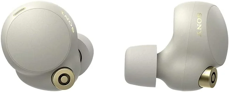 هدفون های بی سیم حذف نویز سونی مدل Wf-1000Xm4، شارژینگ، دستیار صوتی گوگل، الکسا، سیری، مقاوم در برابر پاشش آب، گوش دادن هوشمند و میکروفون برای تماس تلفنی، نقره ای