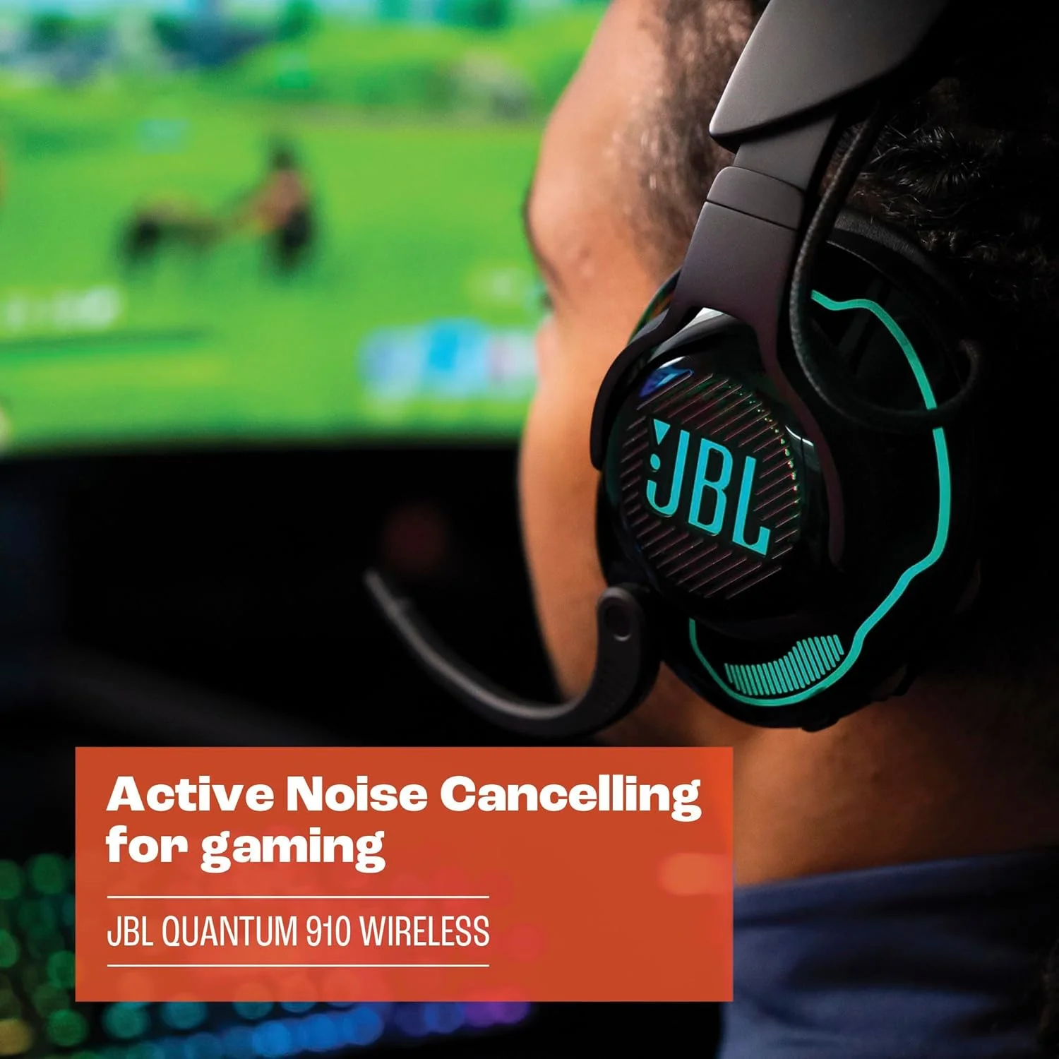 هدست گیمینگ بی سیم JBL Quantum 910X - دارای صدای QuantumSOUND با وضوح بالا، قابلیت ردیابی سر، حذف نویز فعال و بلوتوث، تا 37 ساعت عمر باتری و شارژ سریع (مشکی)