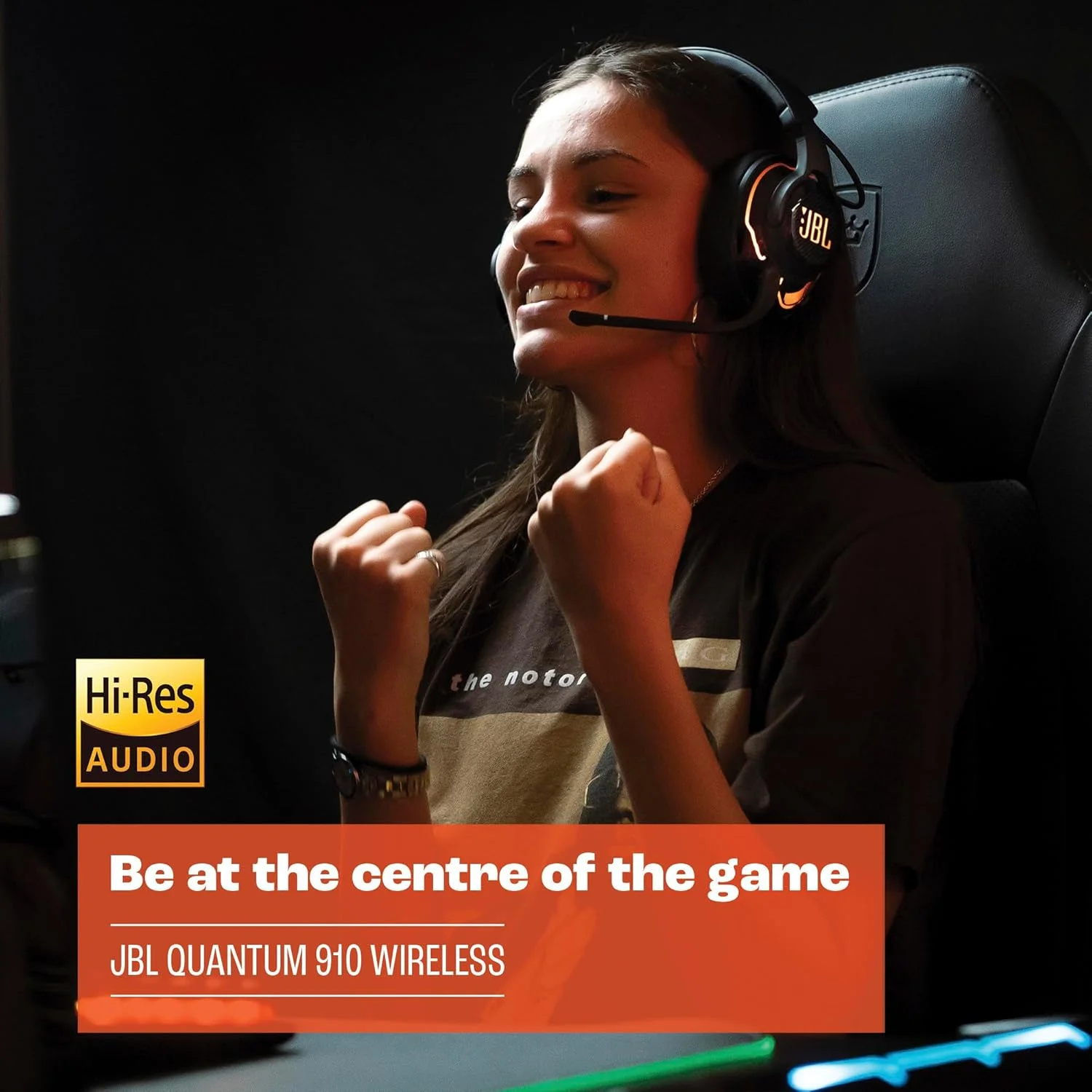 هدست گیمینگ بی سیم JBL Quantum 910X - دارای صدای QuantumSOUND با وضوح بالا، قابلیت ردیابی سر، حذف نویز فعال و بلوتوث، تا 37 ساعت عمر باتری و شارژ سریع (مشکی)