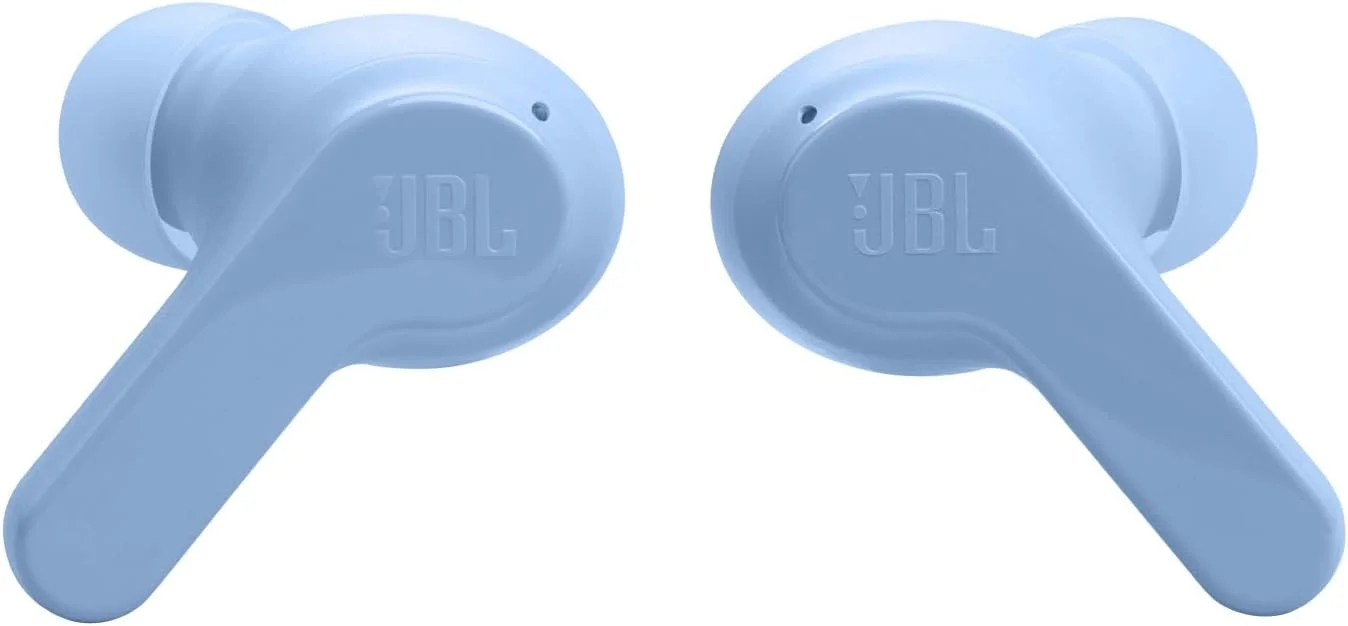 هدفون بی سیم داخل گوشی JBL Vibe Beam (TWS) با میکروفون، برنامه برای اکولایزر بیس سفارشی، 32 ساعت عمر باتری و شارژ سریع، مقاومت در برابر آب و گرد و غبار Ip54، Ambient Aware و Talk-Thru، Google Fastpair (آبی)